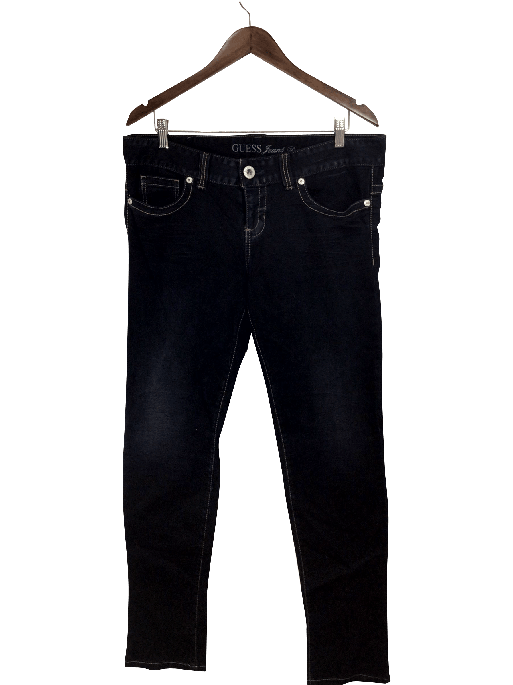 GUESS Stylish Regular Fit Black Straight - Legged Jeans Size 32