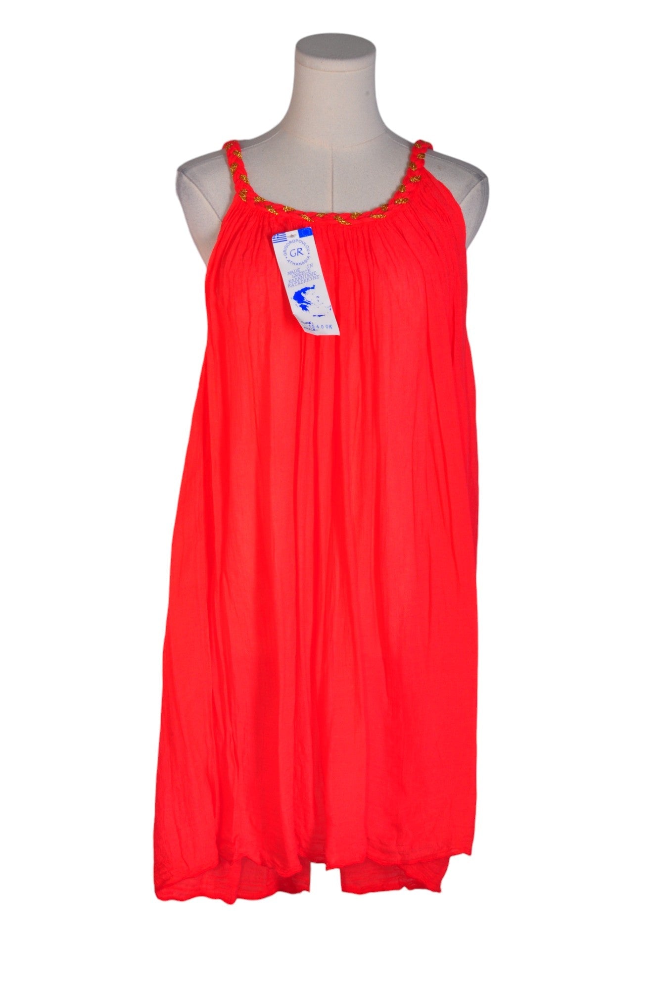 GRIGOROPOULOU Stylish Women's Orange Mini Dress - Regular Fit, Size S