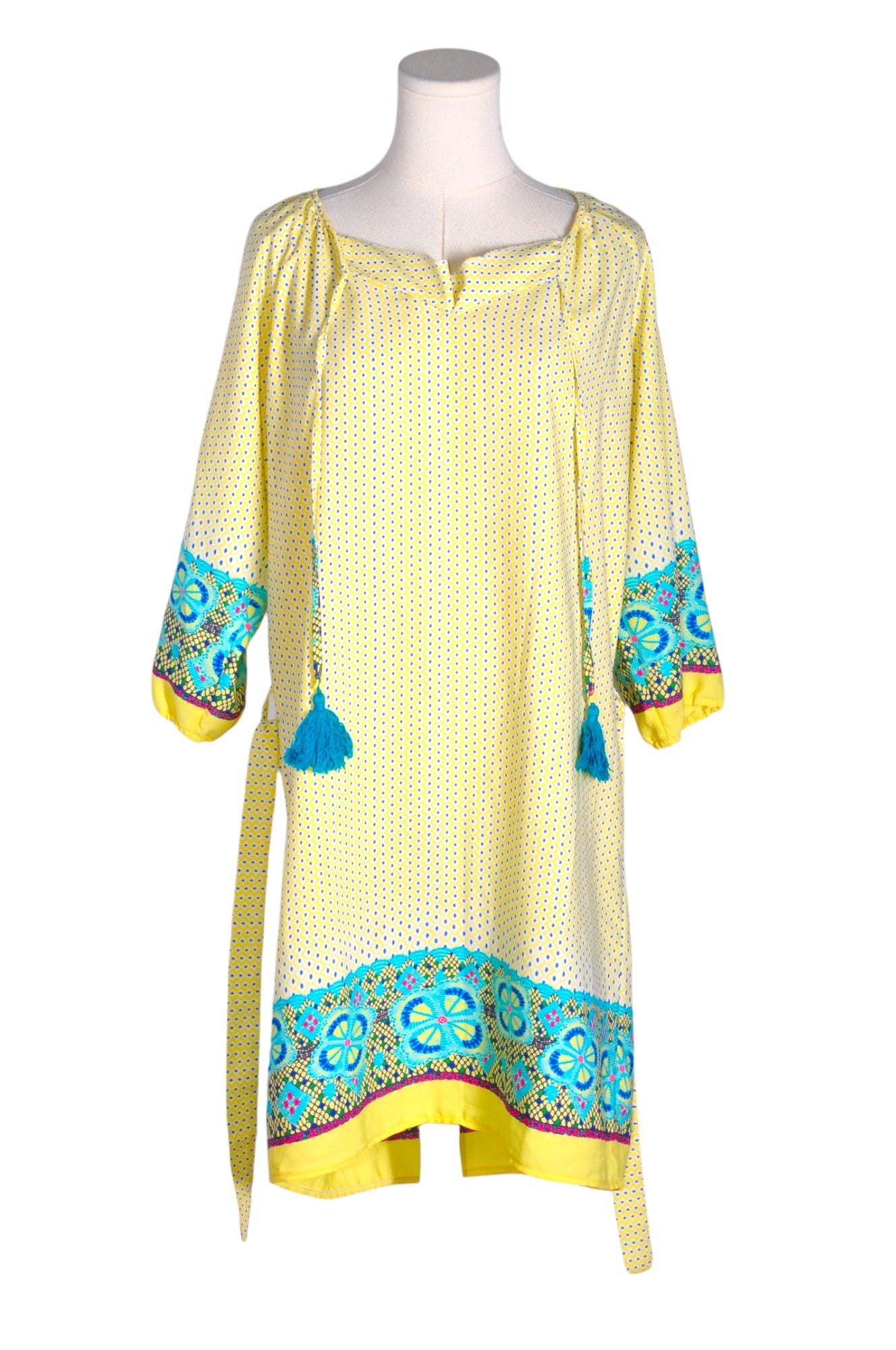 EMA BLUE'S Stylish Women's Regular Fit Yellow Shift Dress - Size M
