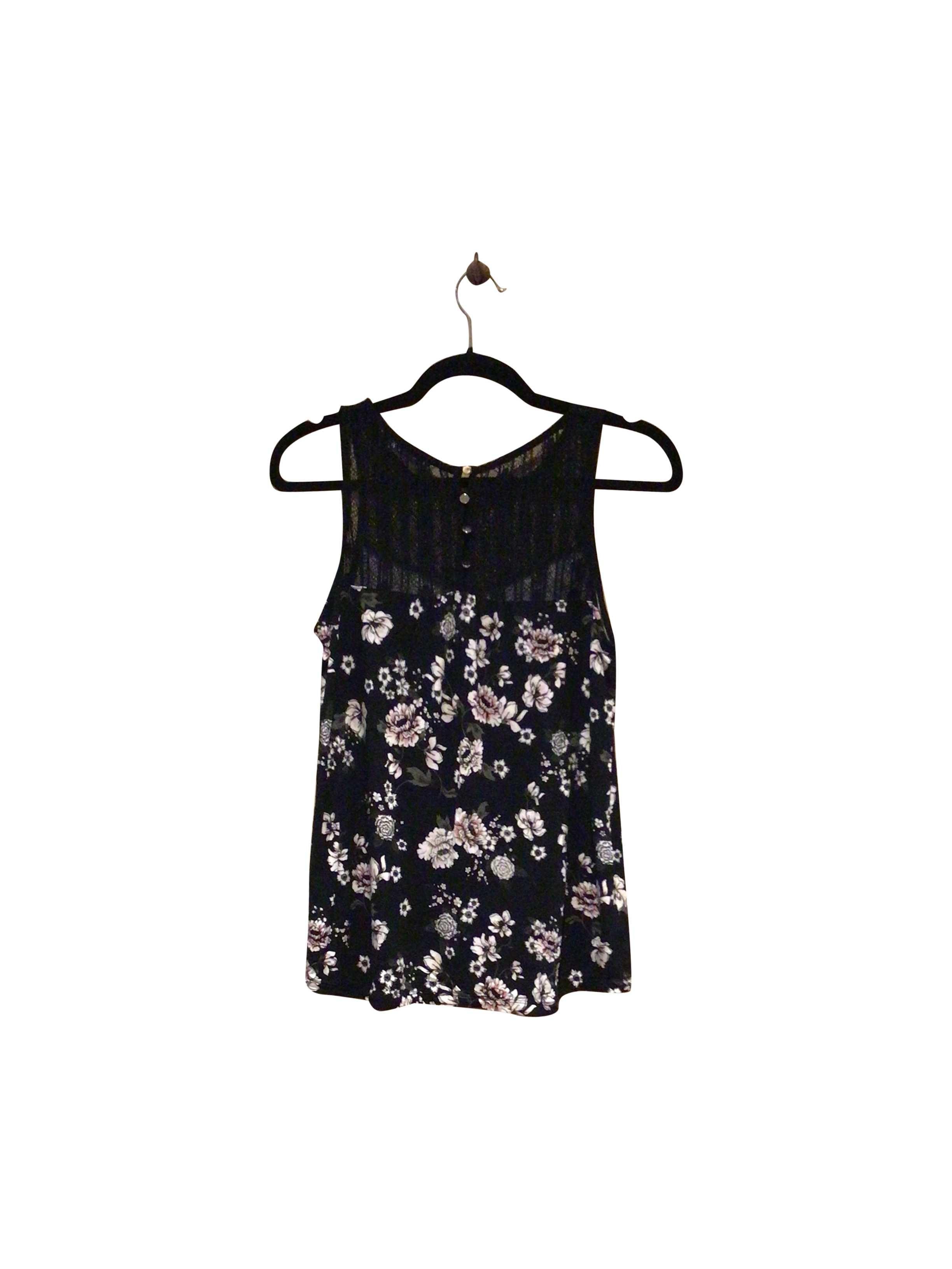 RICKI'S Stylish Regular Fit Sleeveless Crew Neck Black Blouse - Size S