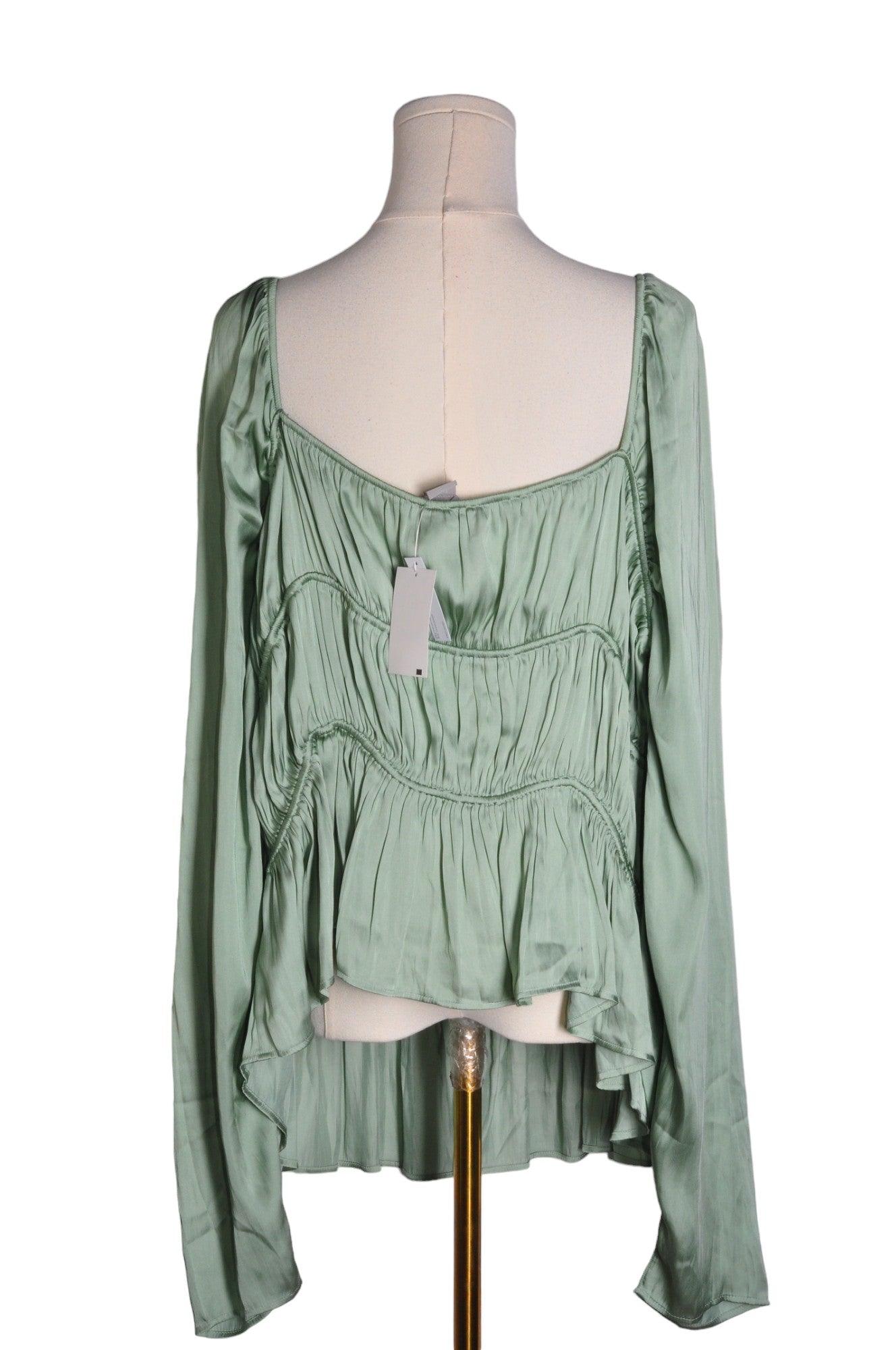Stylish H&M Women's Green Regular-Fit Blouses in XXL Size