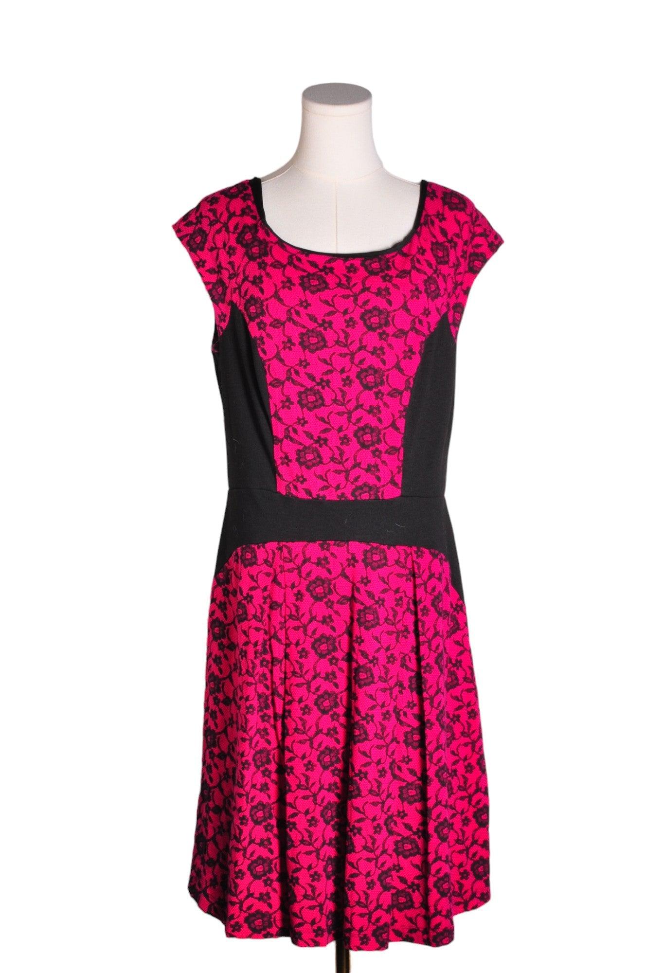 EVA FRANCO Stylish Pink Regular-Fit Women's Shift Dress - Size 12