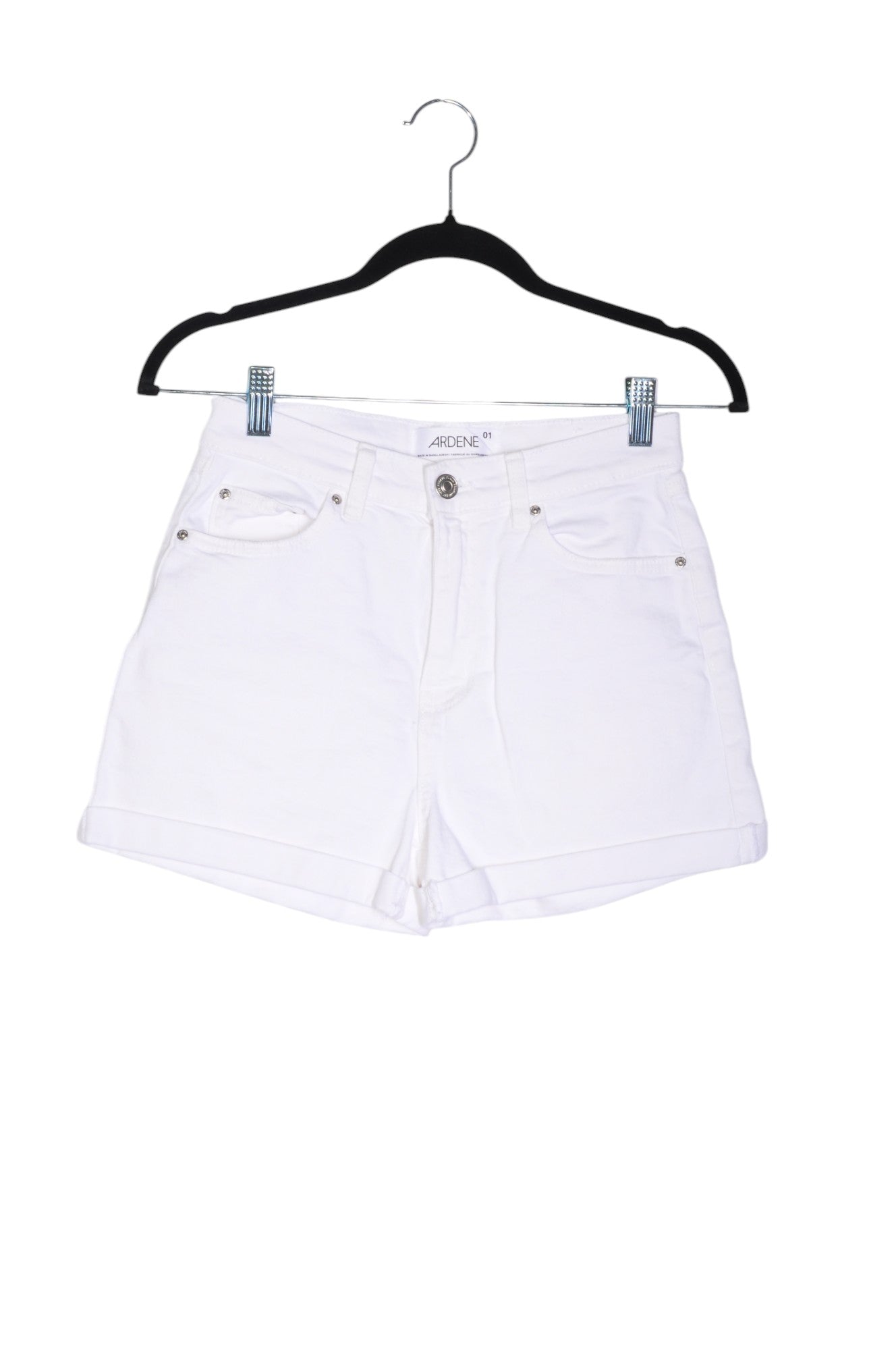 ARDENE Women's White Regular Fit Second Hand Denim Shorts - Size 1