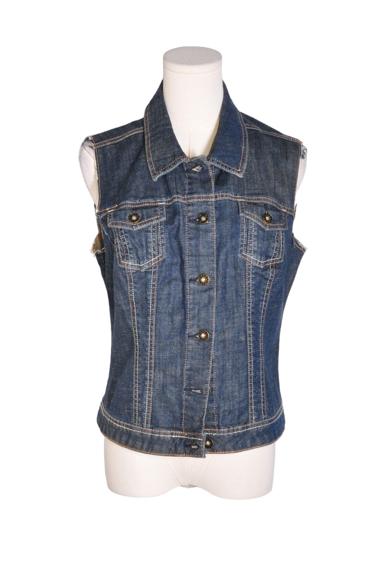 GUESS Stylish Women's Blue Regular-Fit Second-Hand Denim Tops - Size L