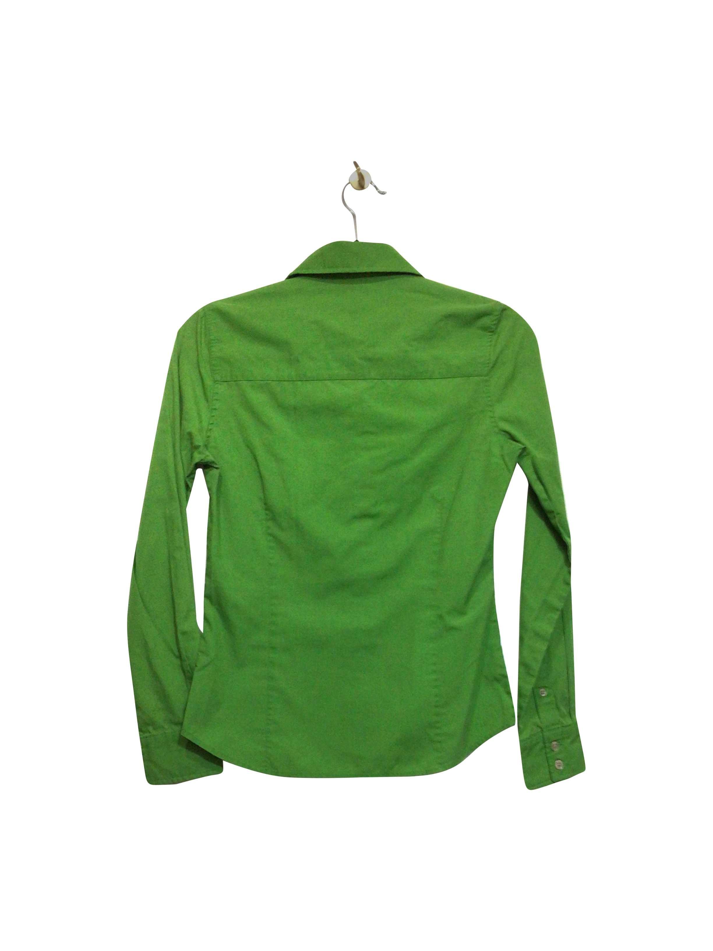 JOE FRESH Stylish Regular Fit Green Button-down Top - XS
