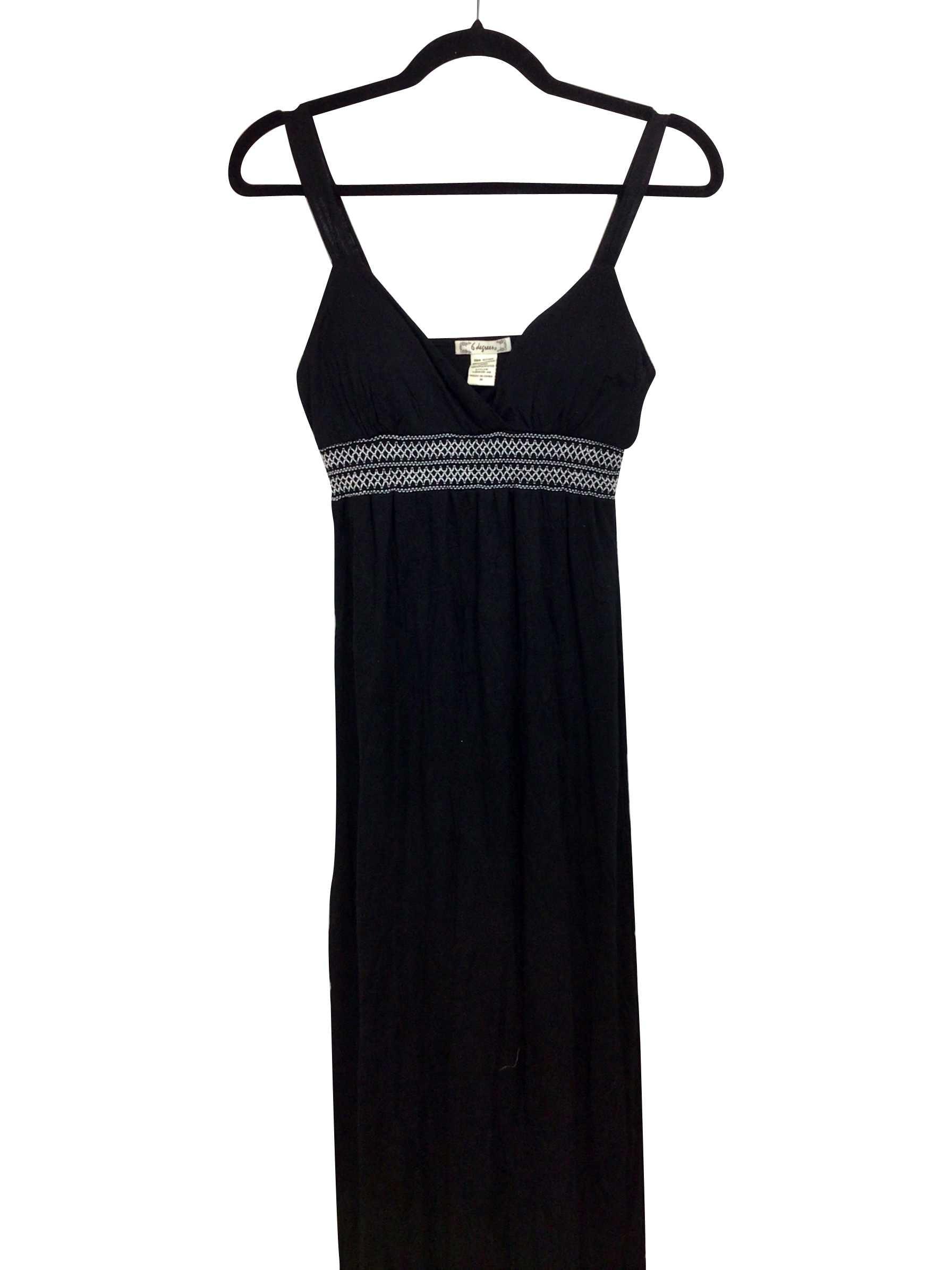 6 DEGREES Stylish Regular Fit Ankle-Length Maxi Dress in Black - Size S