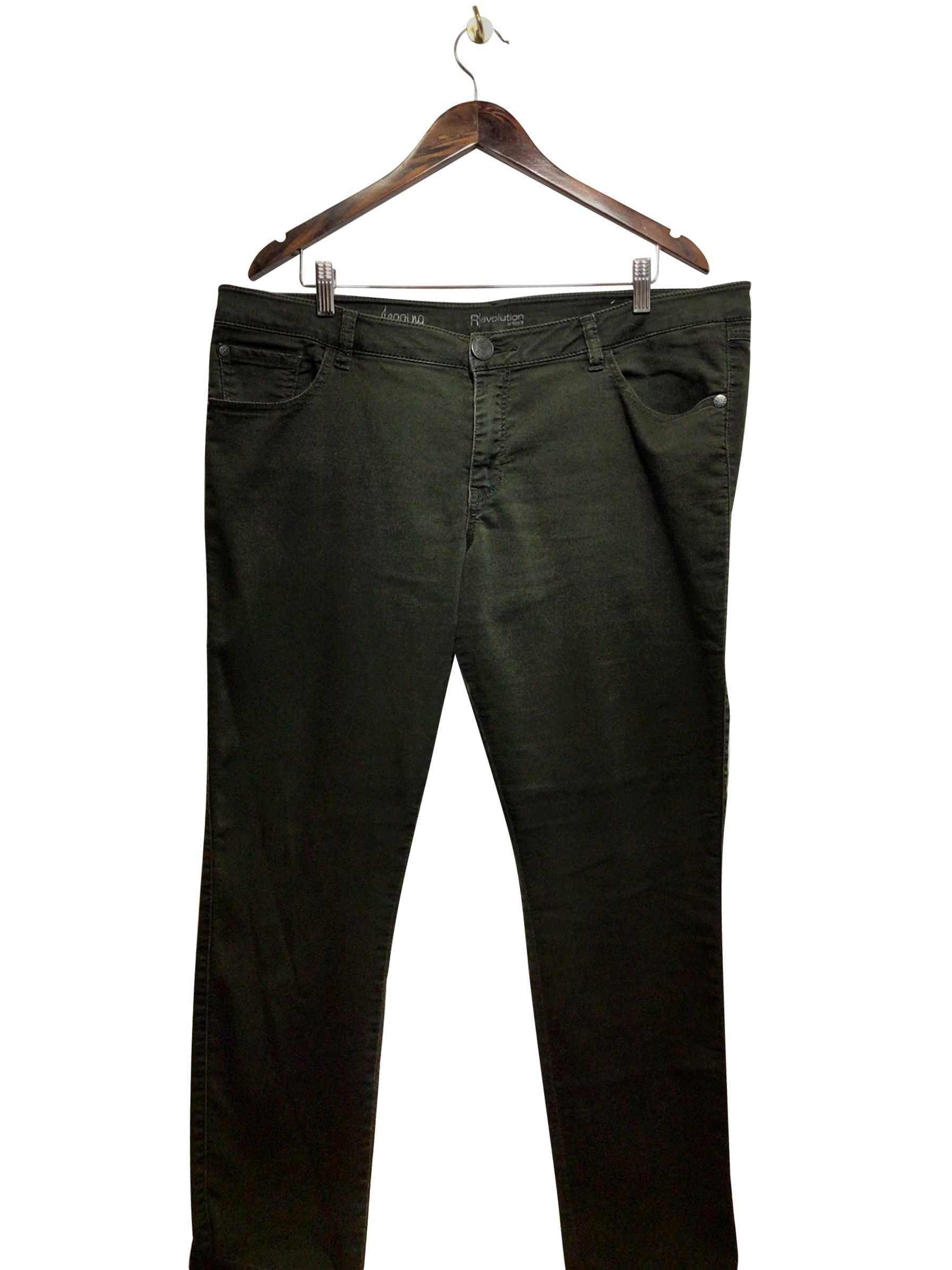 REVOLUTION Stylish Regular Fit Green Pant - Size 34
