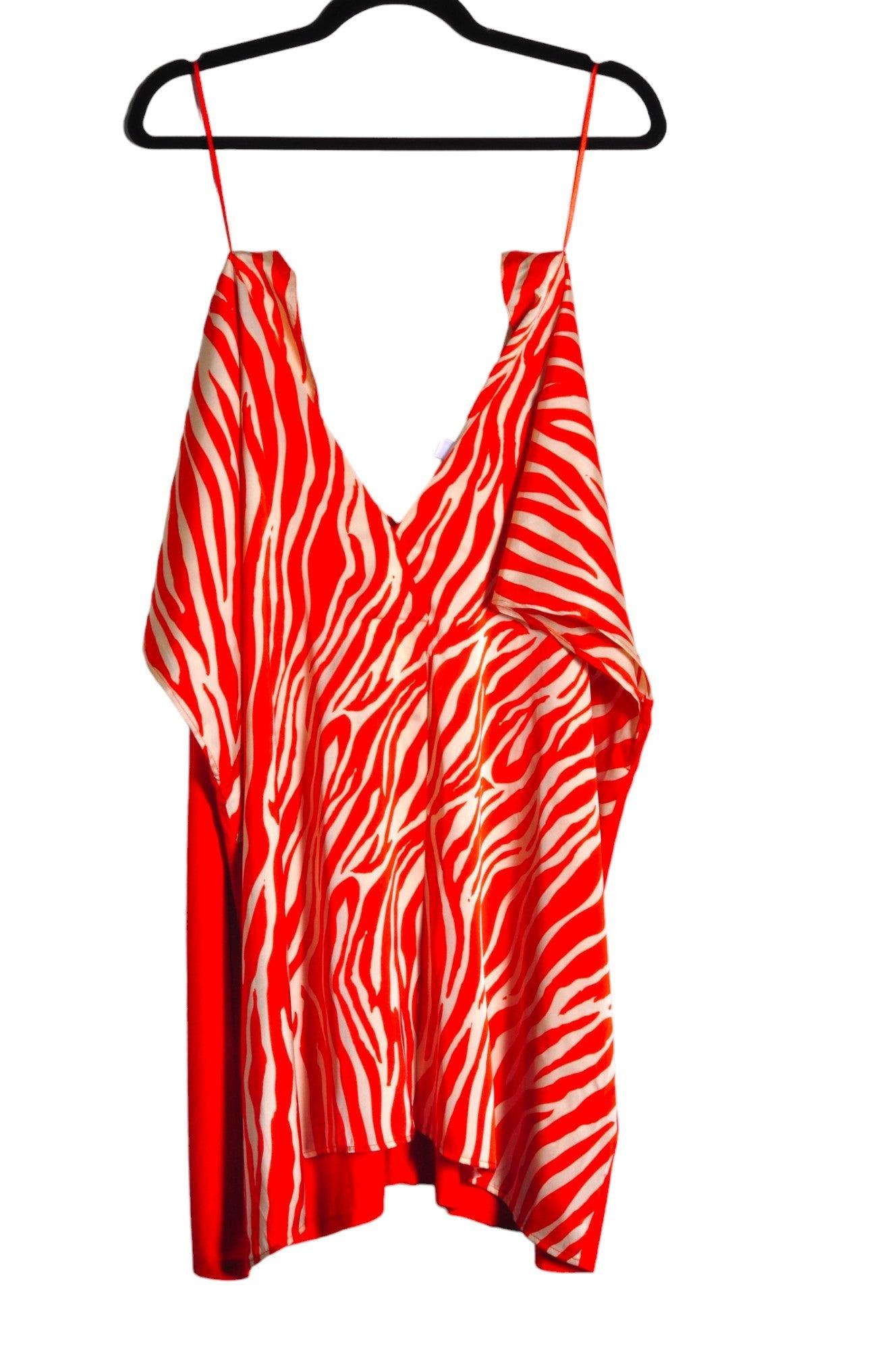 ADDITION ELLE Stylish Orange 2X Regular Fit Women's High Low Dresses