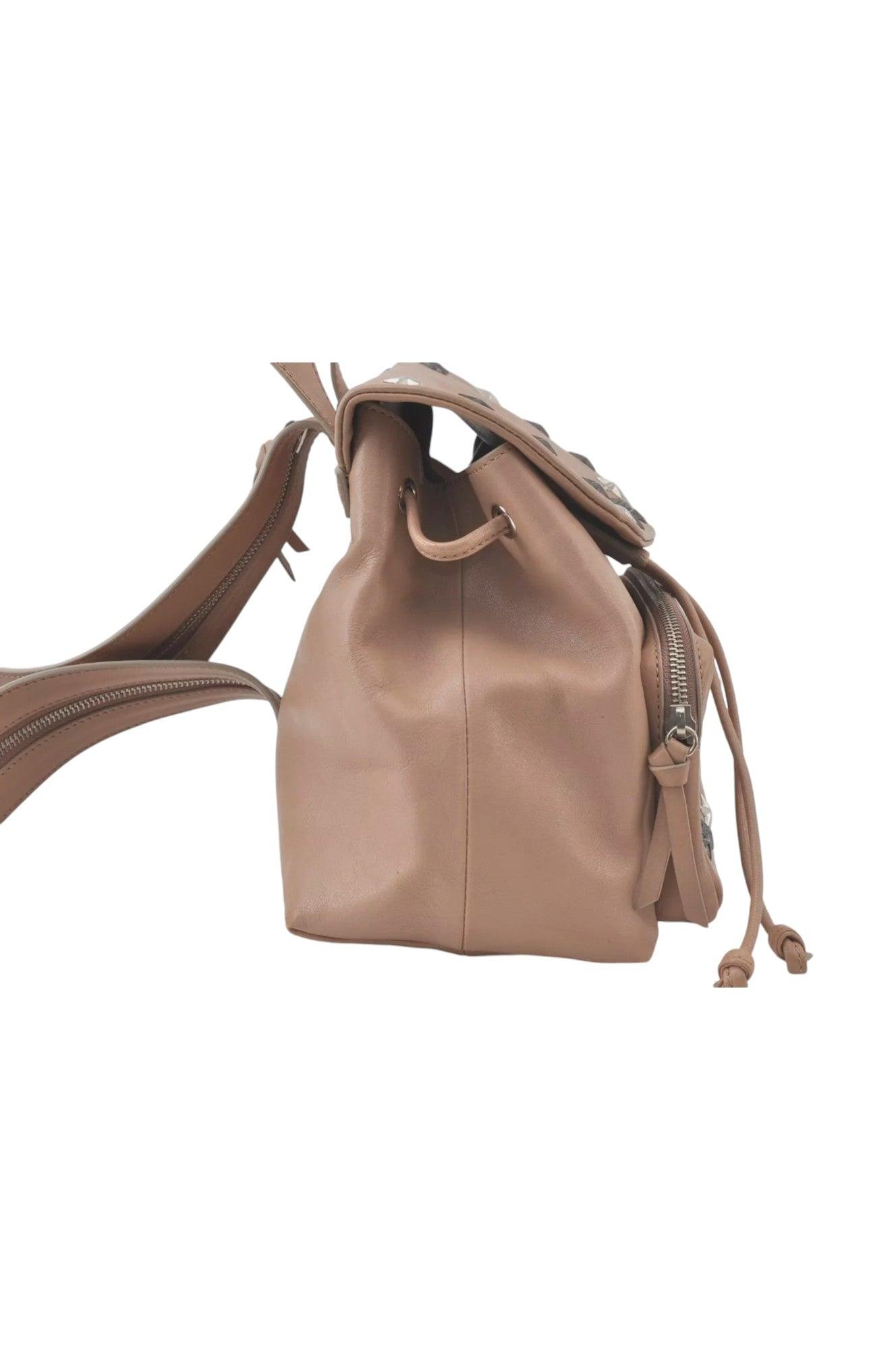JIMMY CHOO Vintage Stella Star Studded Pink Beige Leather Backpack - 7492K, Stylish and Functional