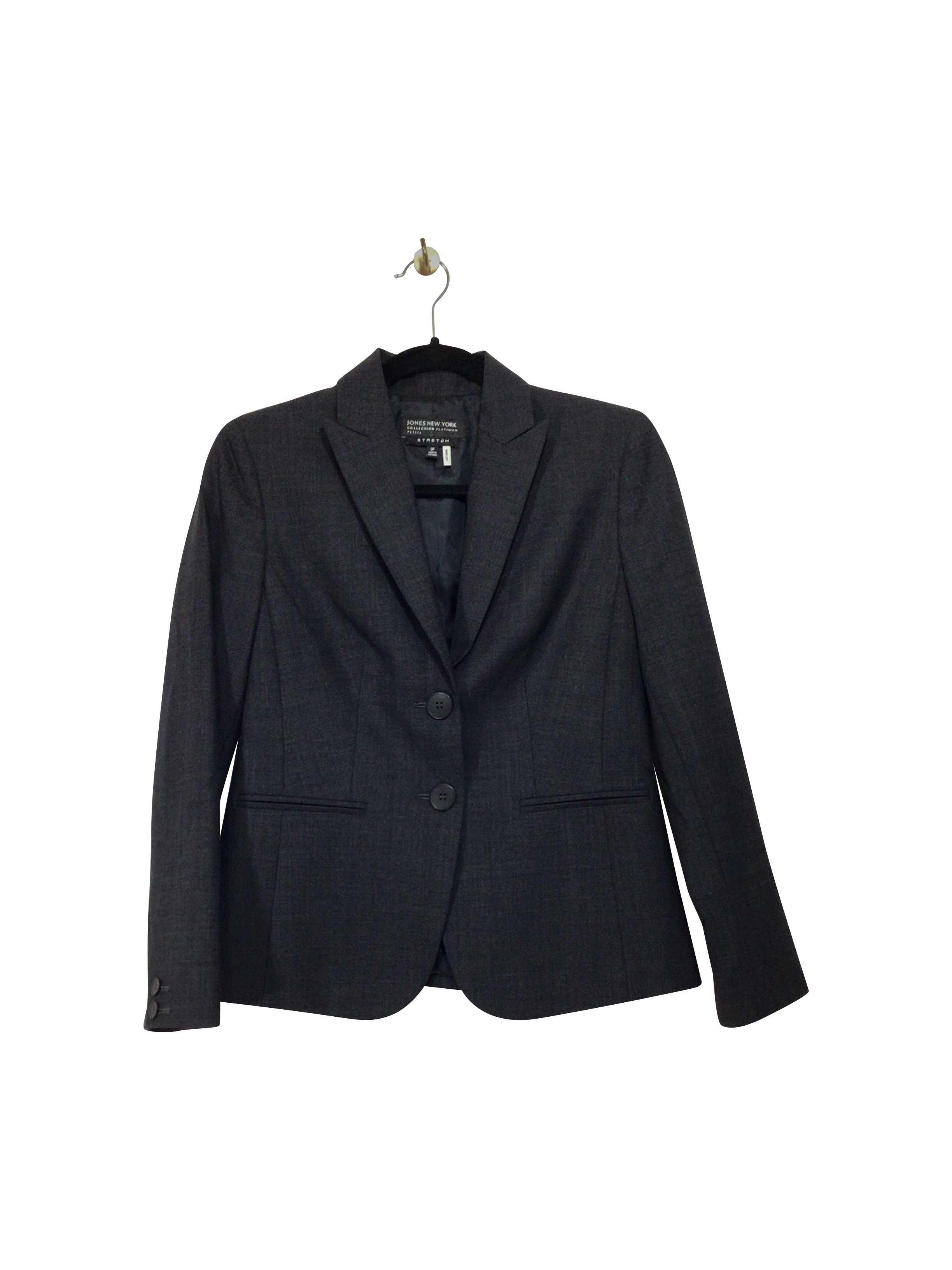 JONES NEW YORK Classic Regular Fit Black Blazer - Size 2