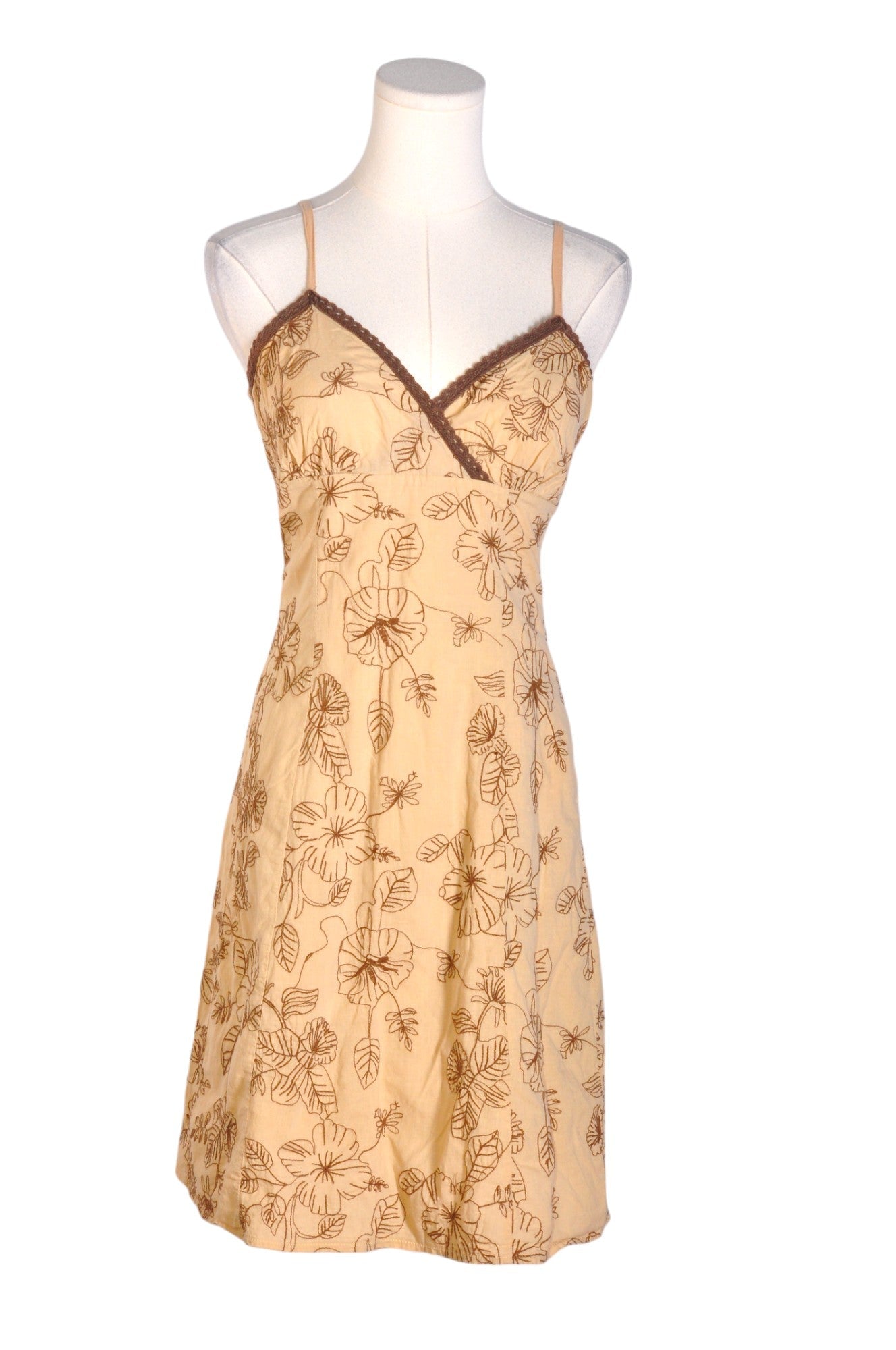 ANONYME Women's Beige Regular-Fit Sheath Dress in Size XS - Second Hand Fashion