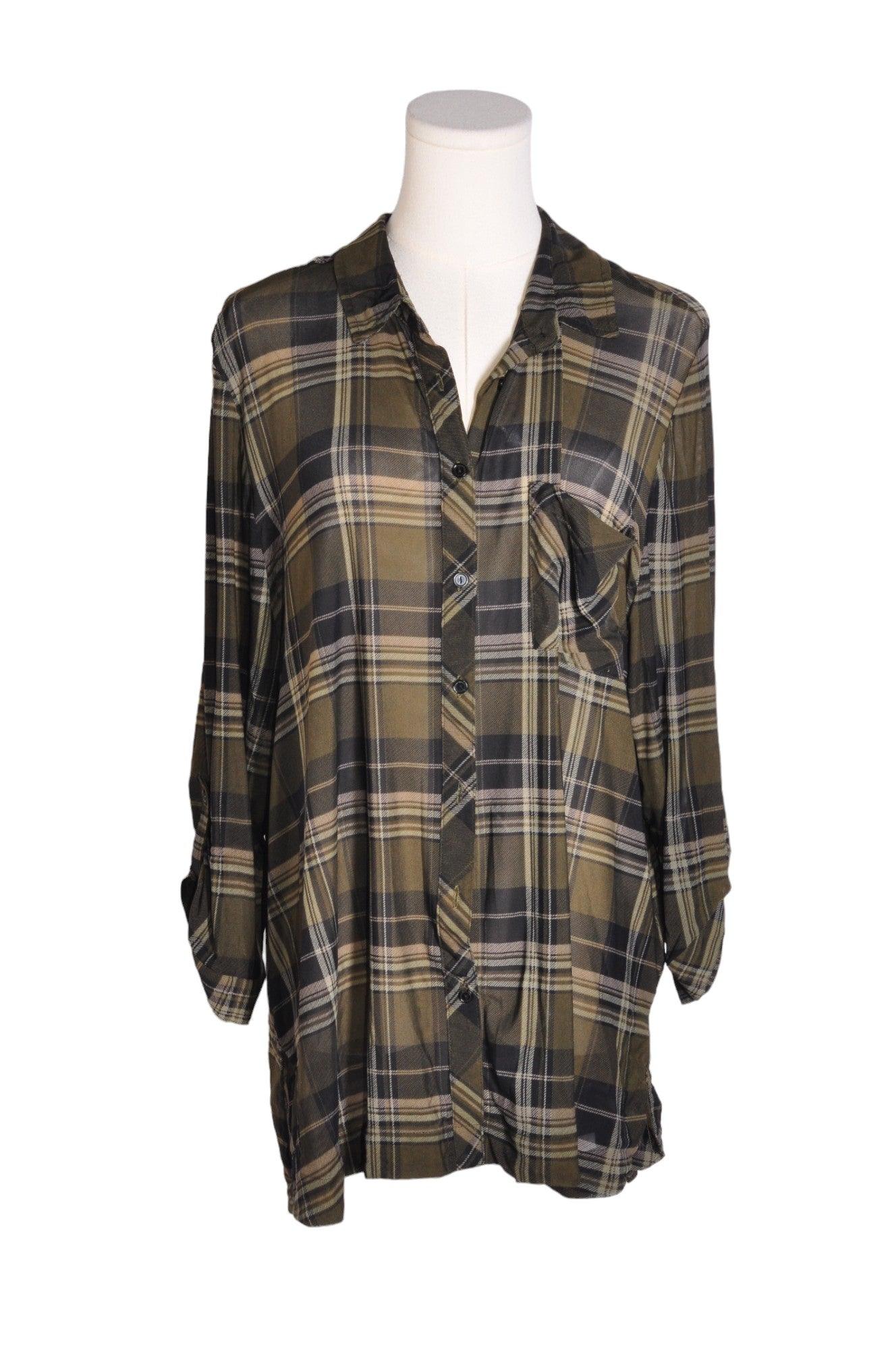 REITMANS Stylish Women's Green Regular Fit Button Down Tops - Size 18