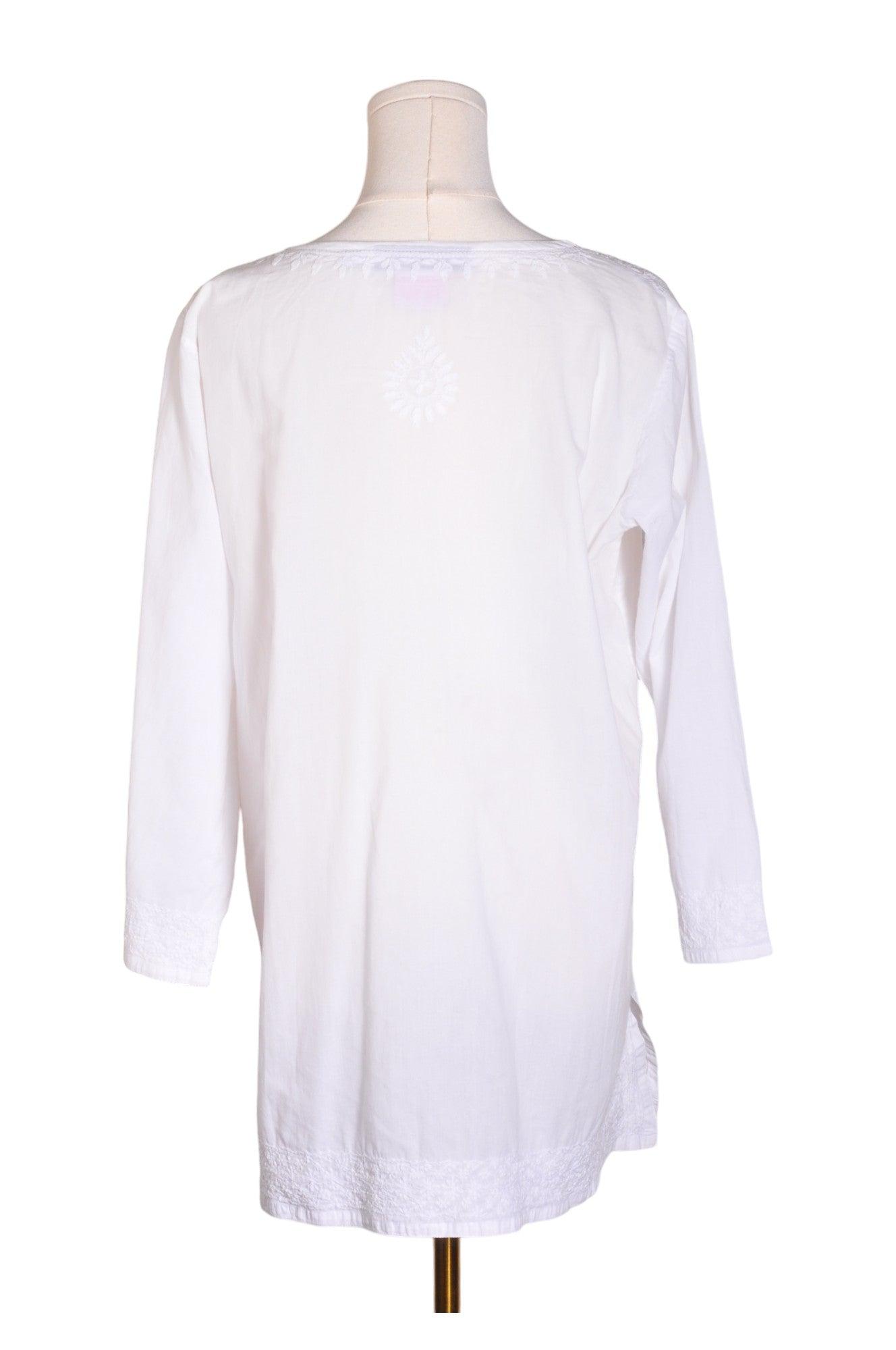 GRETCHEN SCOTT Stylish Women's White Regular-Fit Blouse - Size L