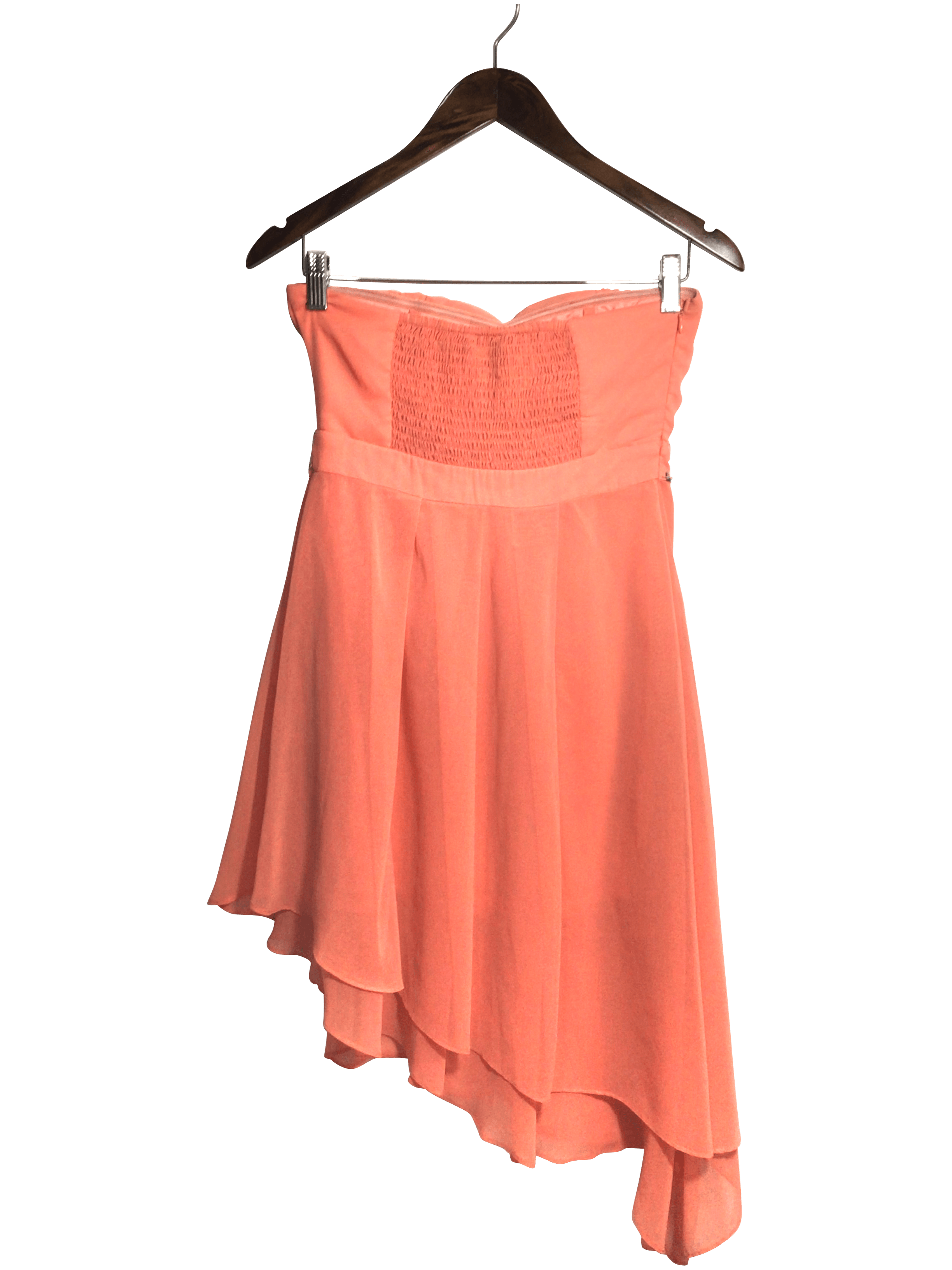 Stylish ECLIPSE Women's Orange High Low Dress - Regular Fit, Size S