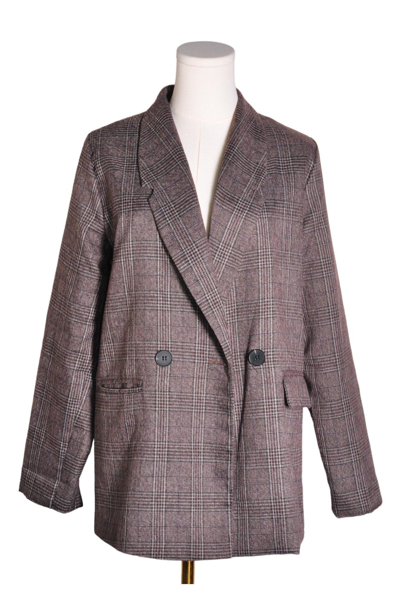 Stylish REPEAT ROSES Gray Regular - fit Blazers Size 14