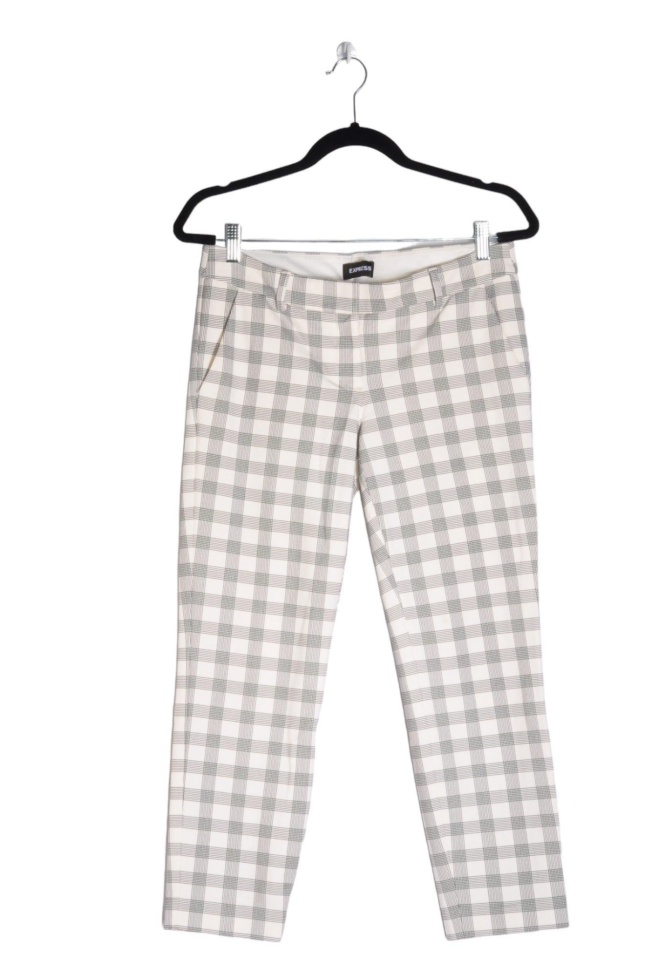 EXPRESS Stylish White Regular Fit Women's Work Pants - Size 6