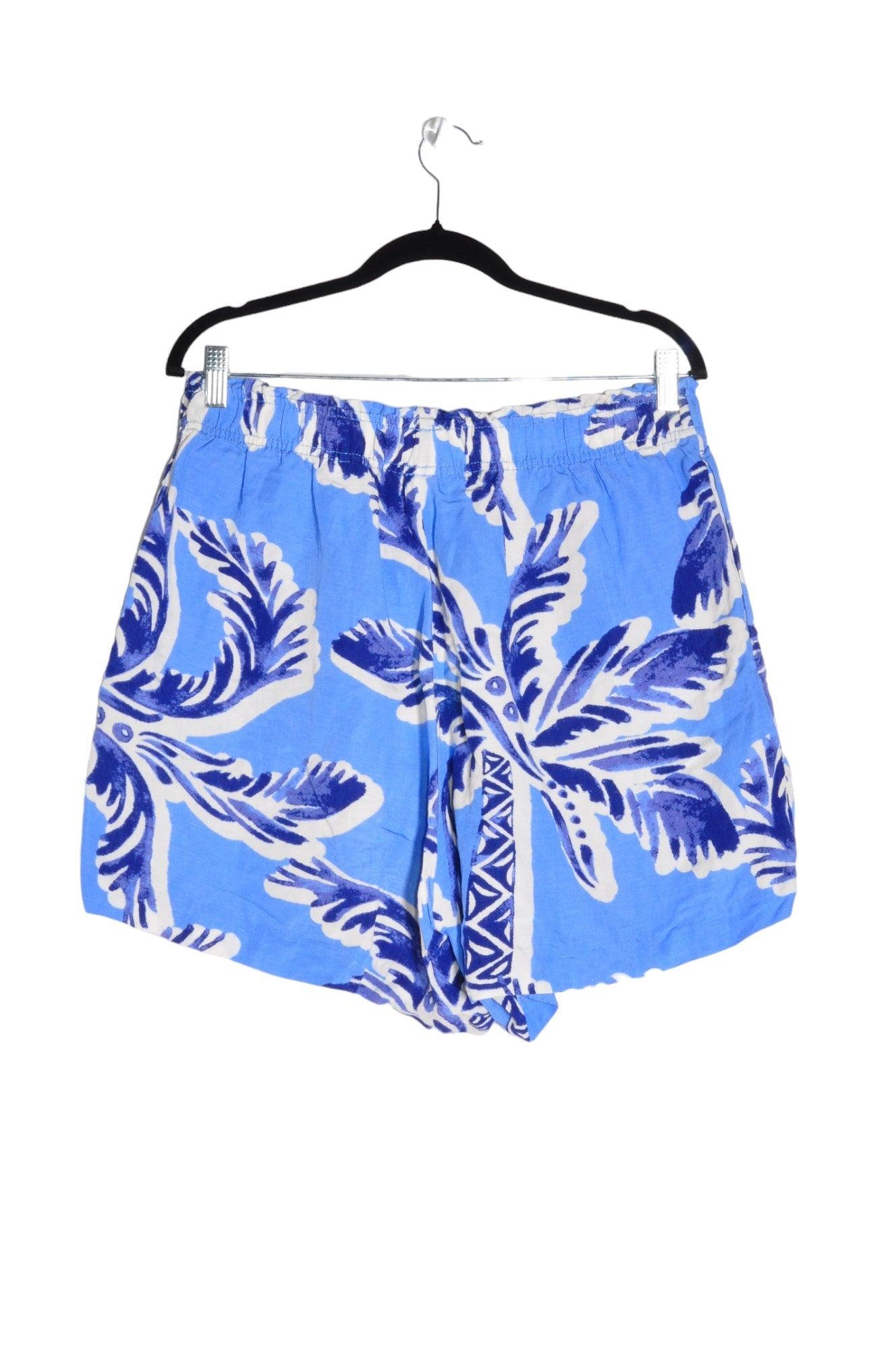 H&M Women's Stylish Classic Blue Regular Fit Shorts - Size L