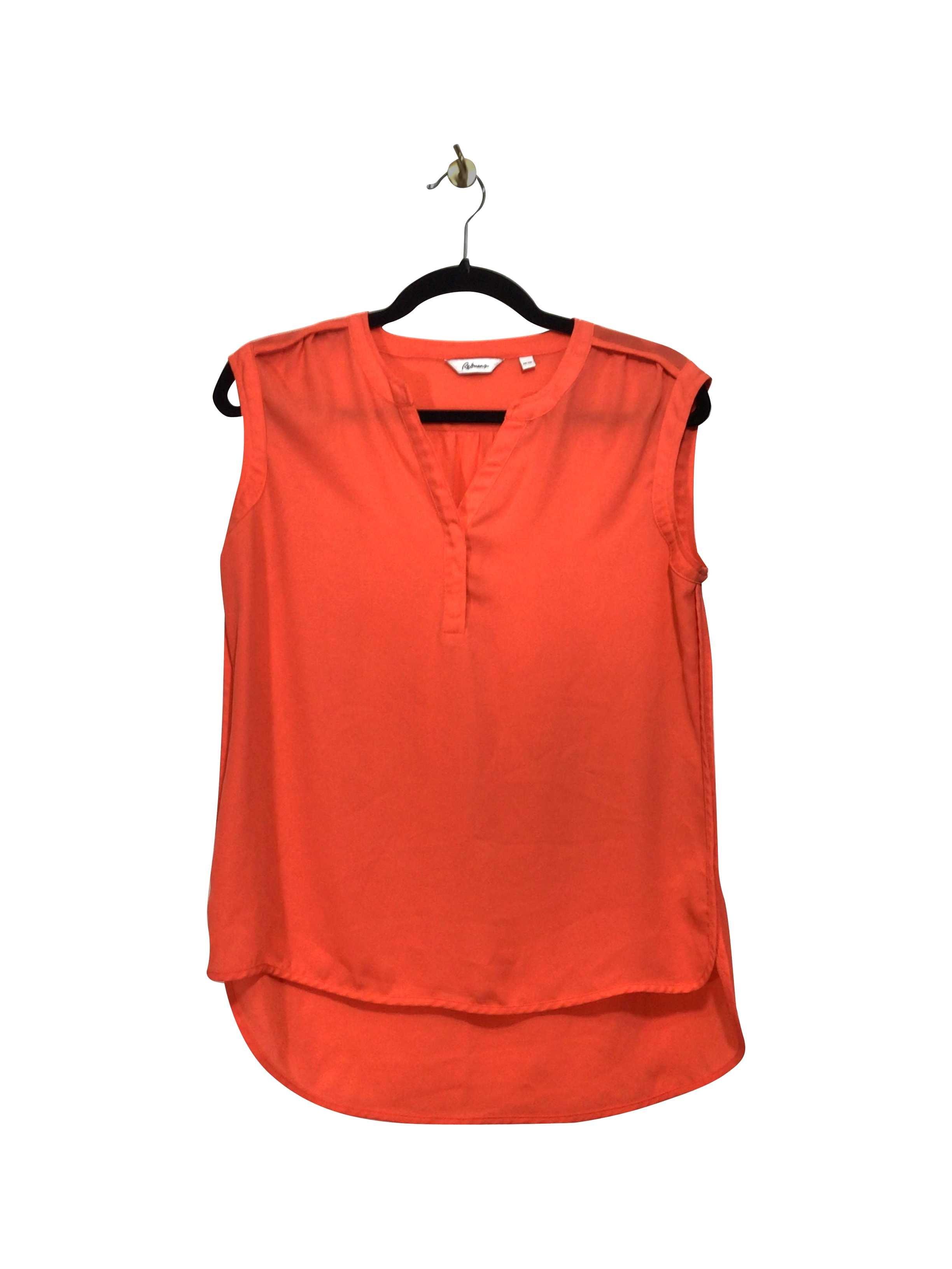 REITMANS Stunning Orange Regular Fit Sleeveless V-Neck Blouse - XS
