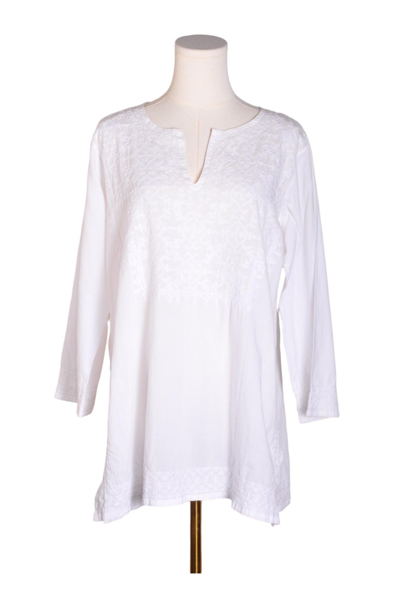 GRETCHEN SCOTT Stylish Women's White Regular-Fit Blouse - Size L