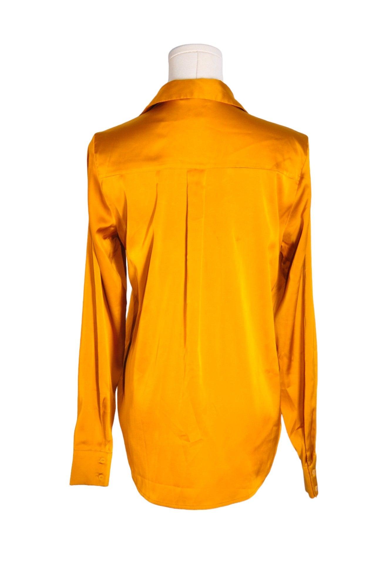 H&M Second Hand Regular Fit Yellow Women's Button Down Tops - Size 2