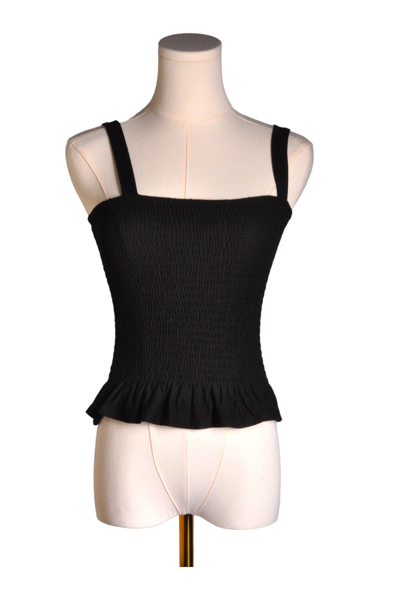 H&M Stylish Women's Black Regular Fit Crop Tops - Size XS