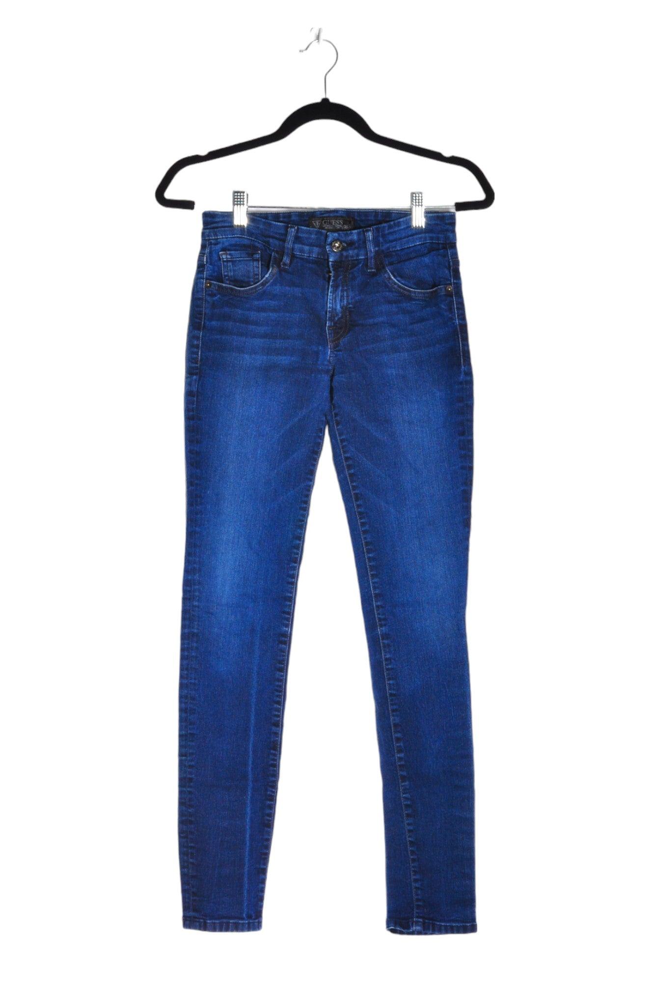 Pre - loved GUESS Women's Blue Regular - fit Straight - Legged Jeans Size 27