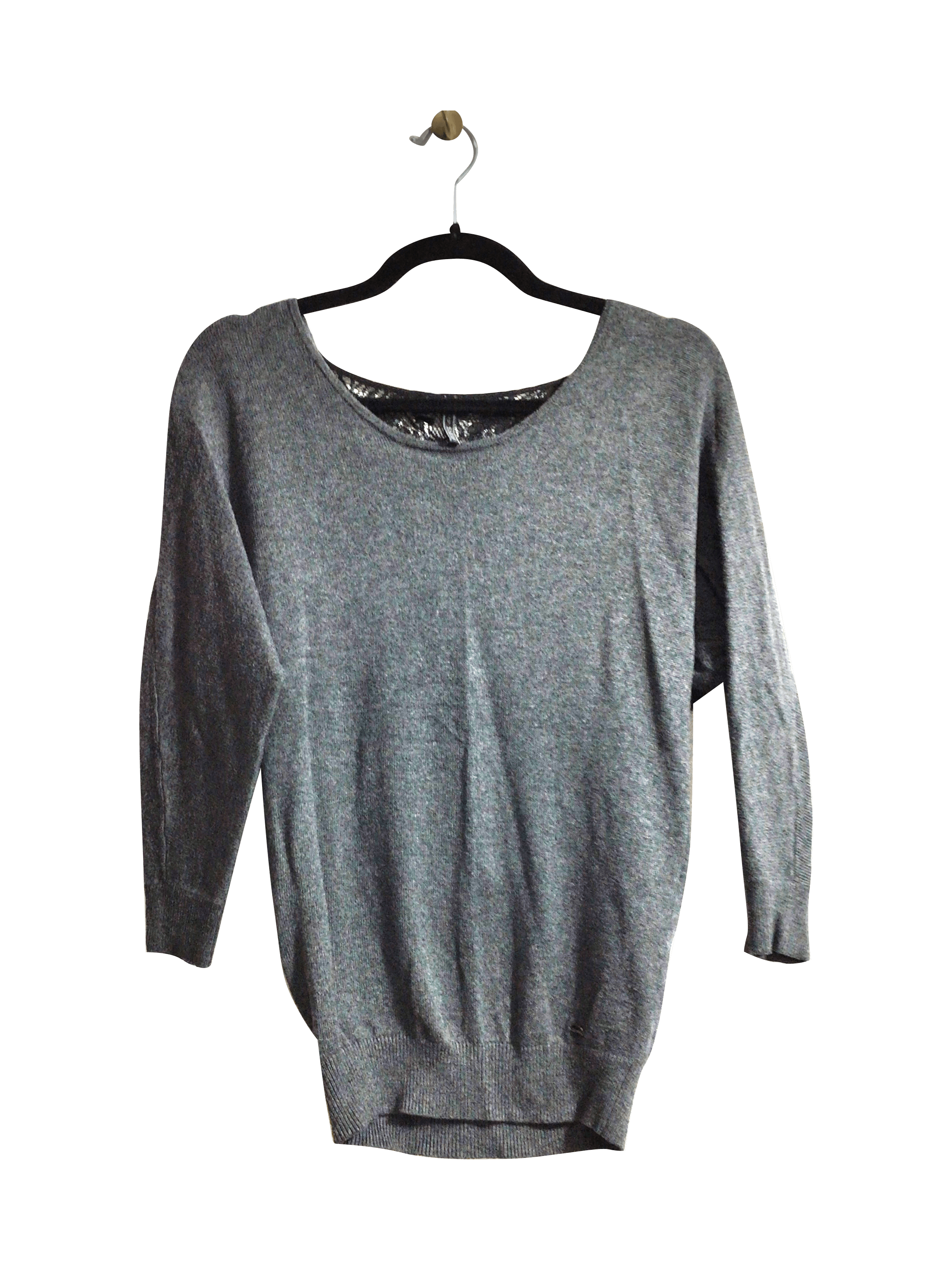 Stylish GUESS Women's Gray Regular Fit Long Sleeve T-Shirt - Size XS