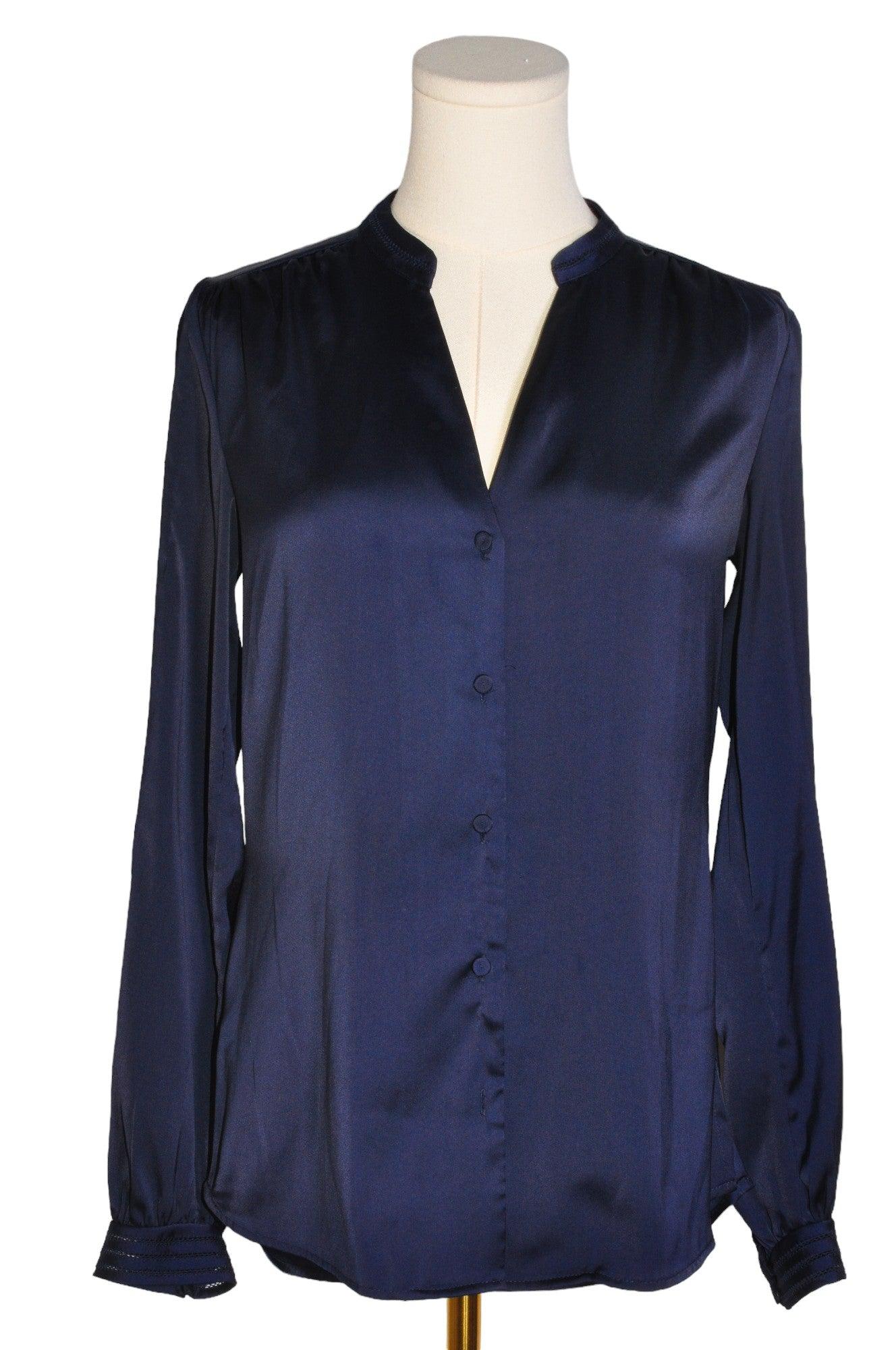 Stylish H&M Blue Regular Fit Women's Button Down Tops - Size 4