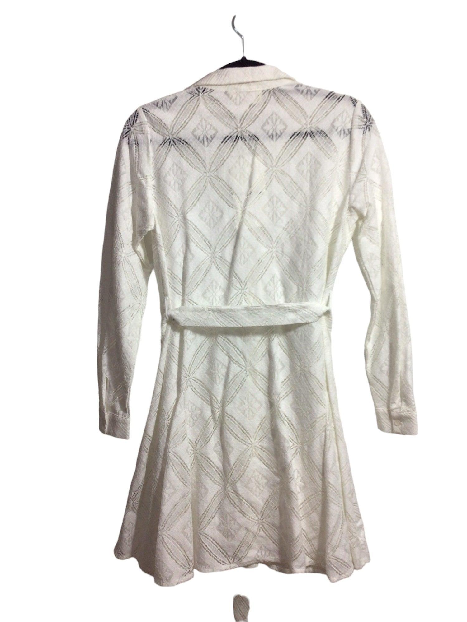 GRACE & MILA Stylish Women's White Regular Fit Wrap Dress - Size S