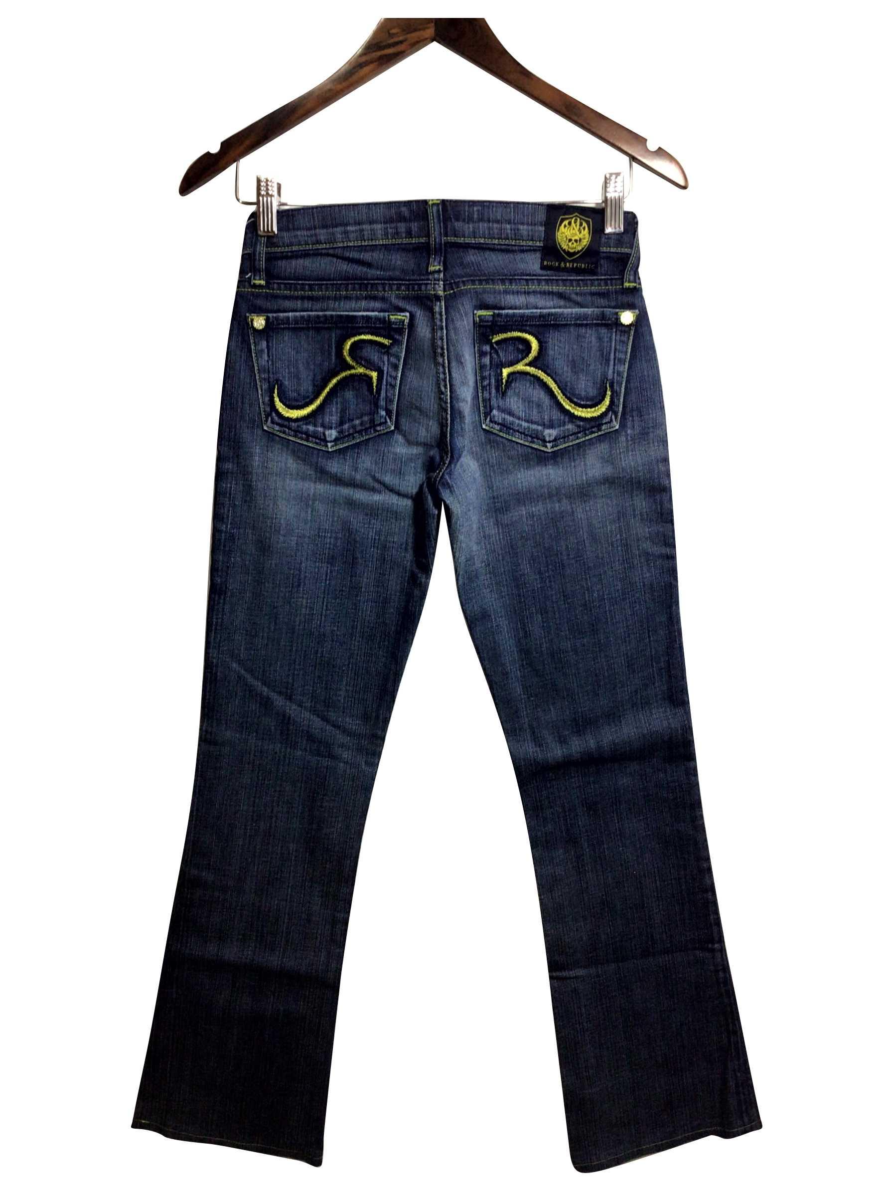 ROCK & REPUBLIC Stylish Regular Fit Blue Straight - Legged Second - Hand Jeans - XS