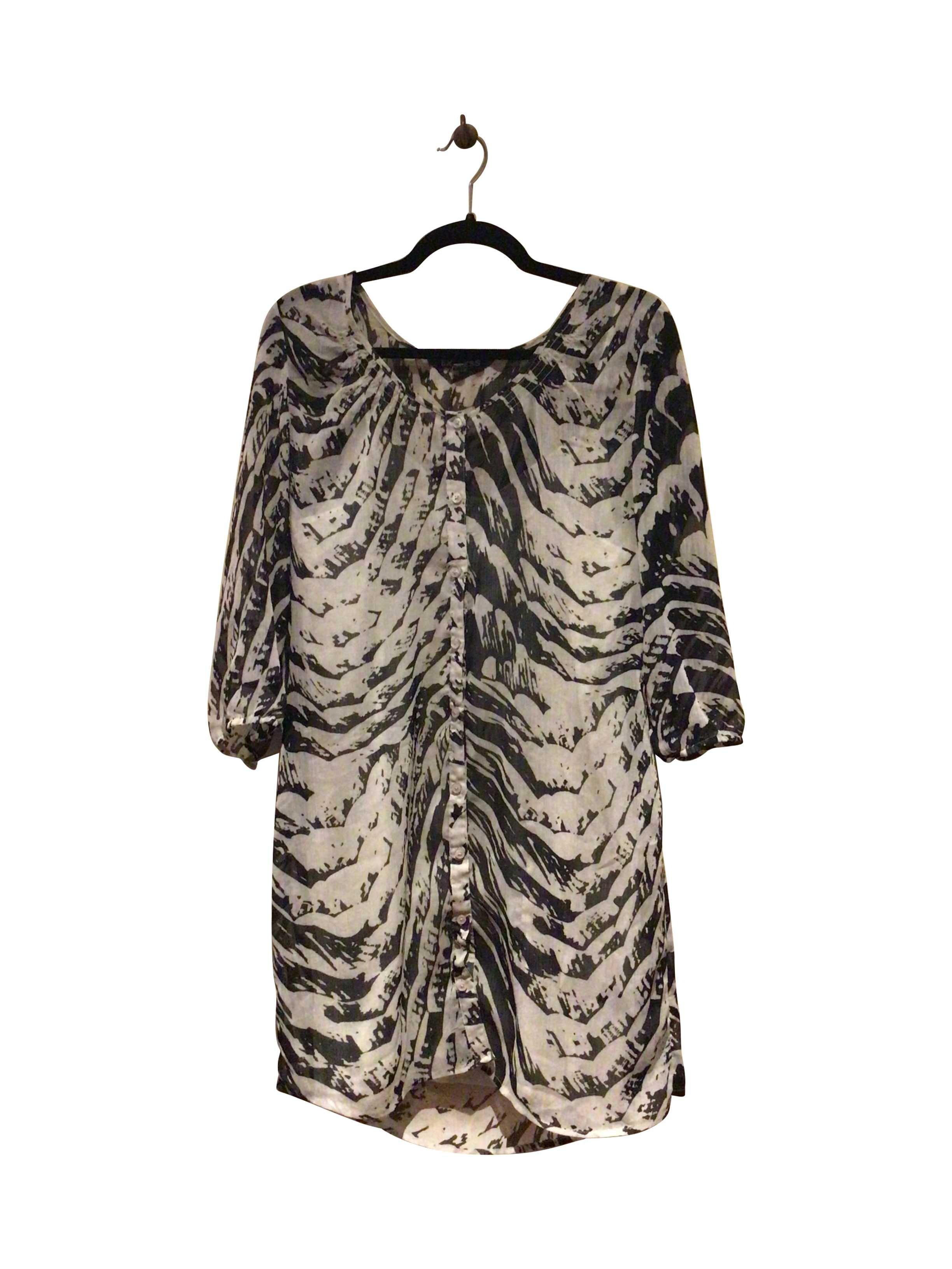 EXPRESS Stylish Regular Fit Gray Midi Dress - Size M