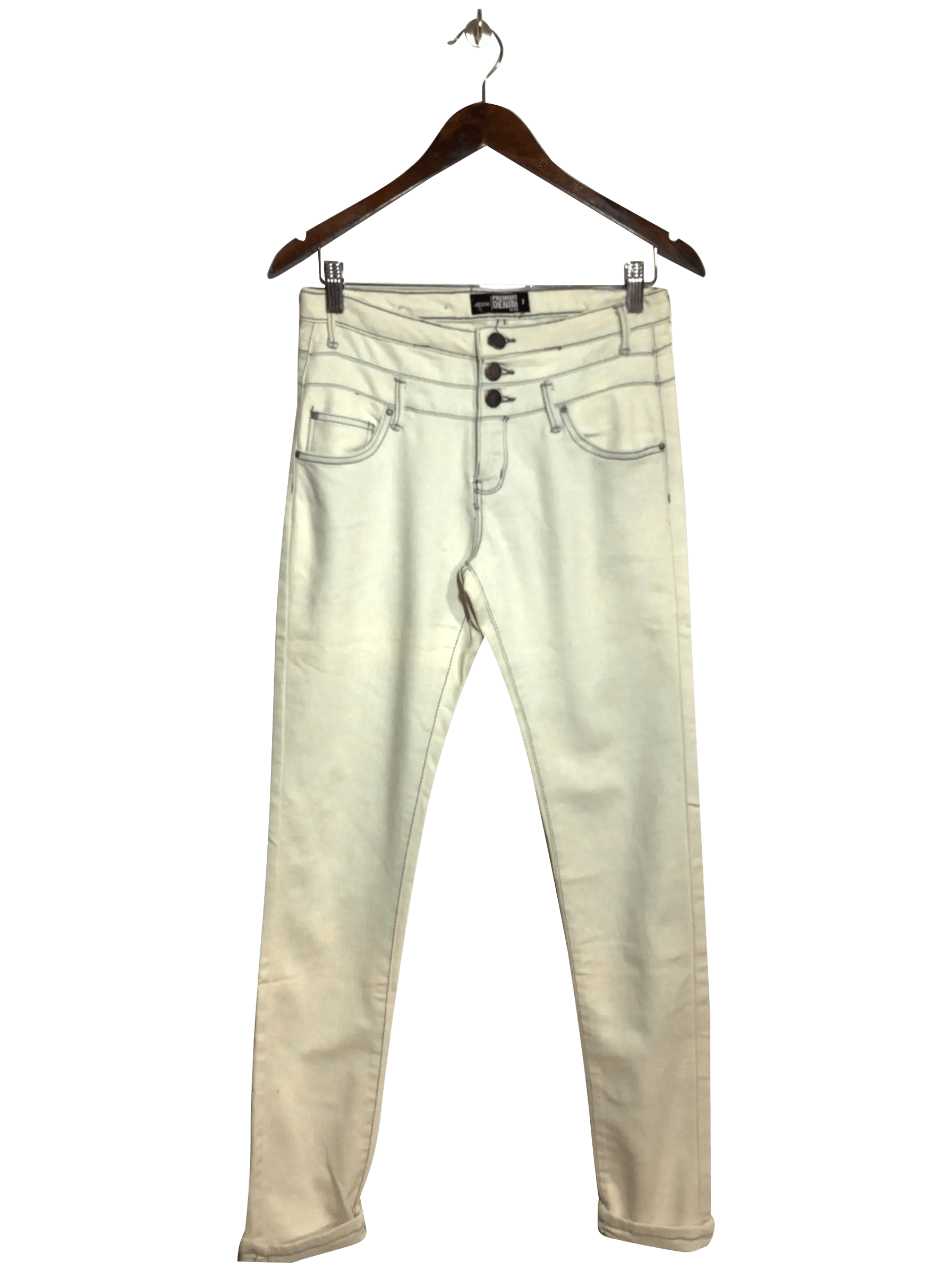 ARDENE White Regular Fit Straight - Legged Second - Hand Jean Size 7