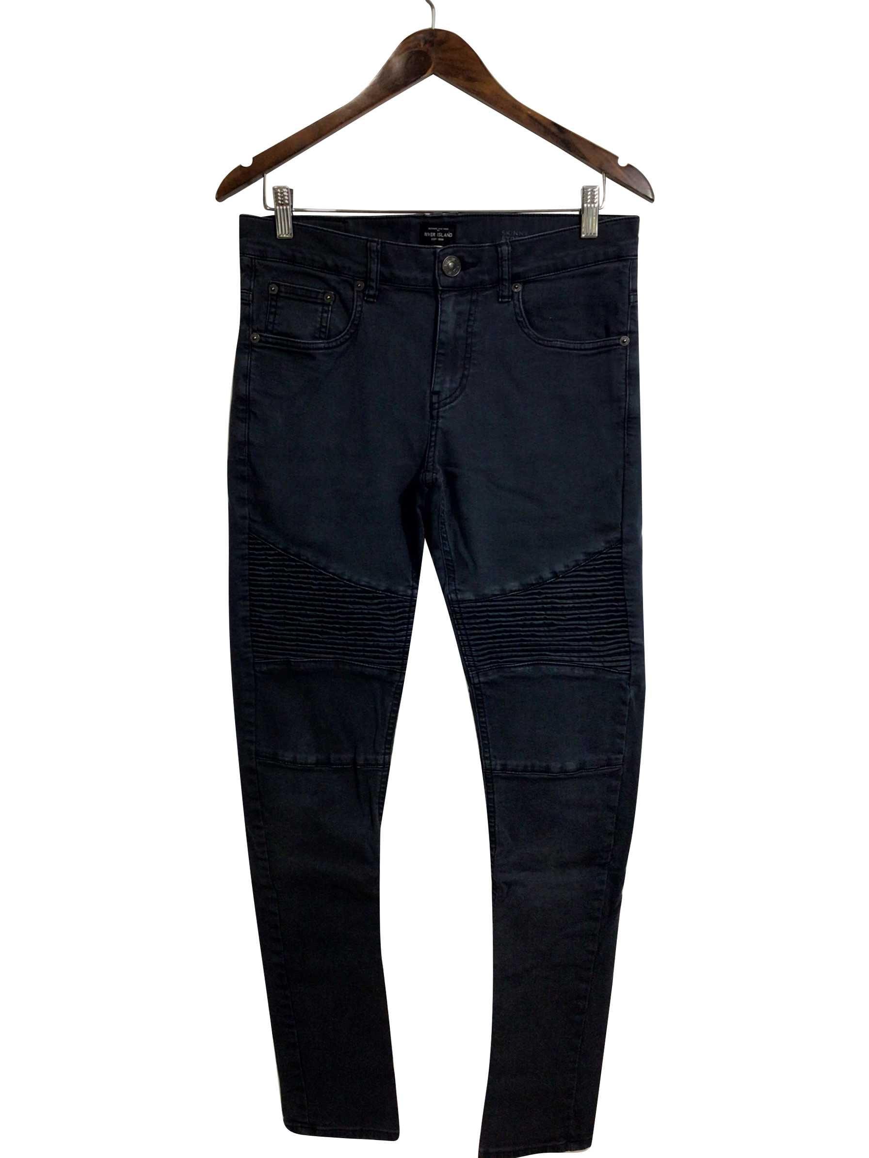 RIVER ISLAND Stylish Regular Fit Straight - Legged Black Jeans - Size 30x32