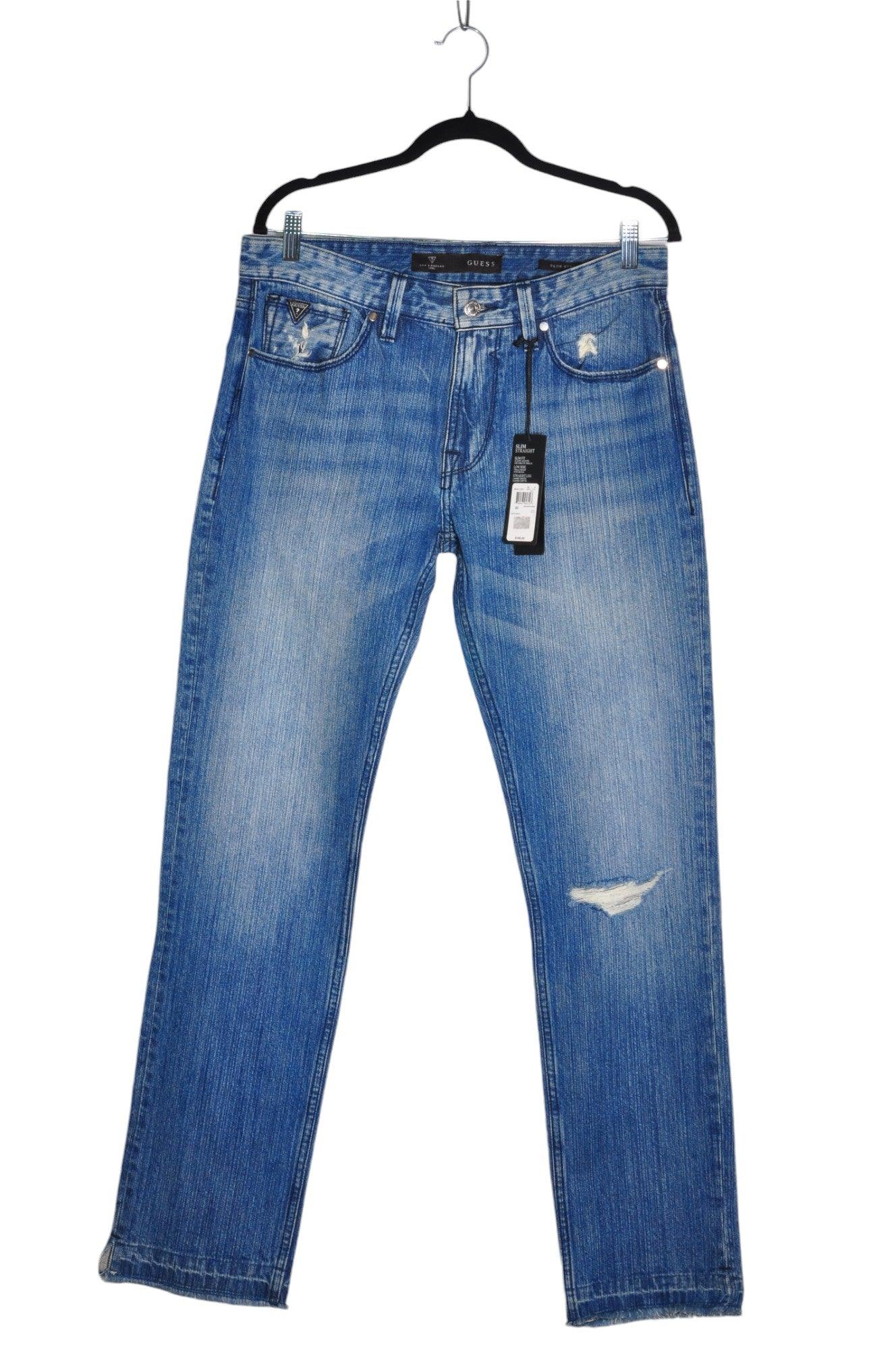 Stylish GUESS Women's Blue Regular Fit Straight-Legged Jeans - Size 32