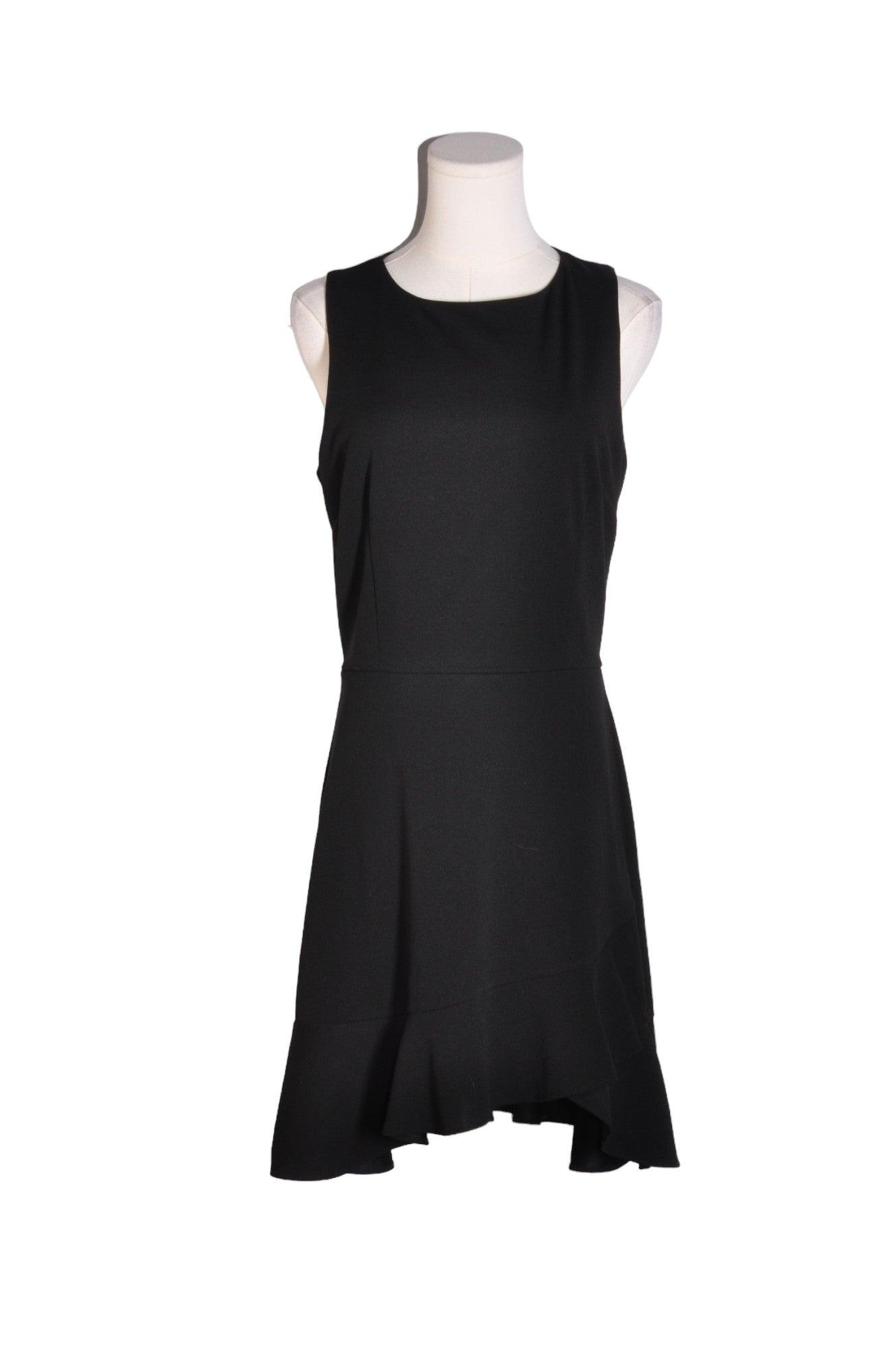 DESIGN LAB Stylish Women's High Low Black Dress - Size L, Regular Fit