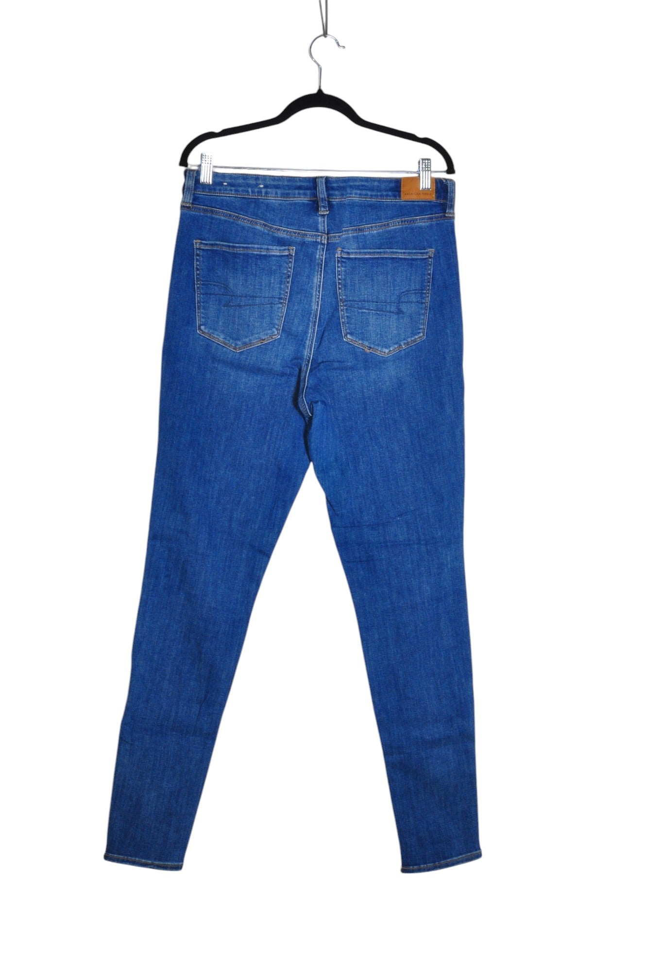 Stylish AMERICAN EAGLE Women's Blue Regular-Fit Straight-Legged Jeans Size 14