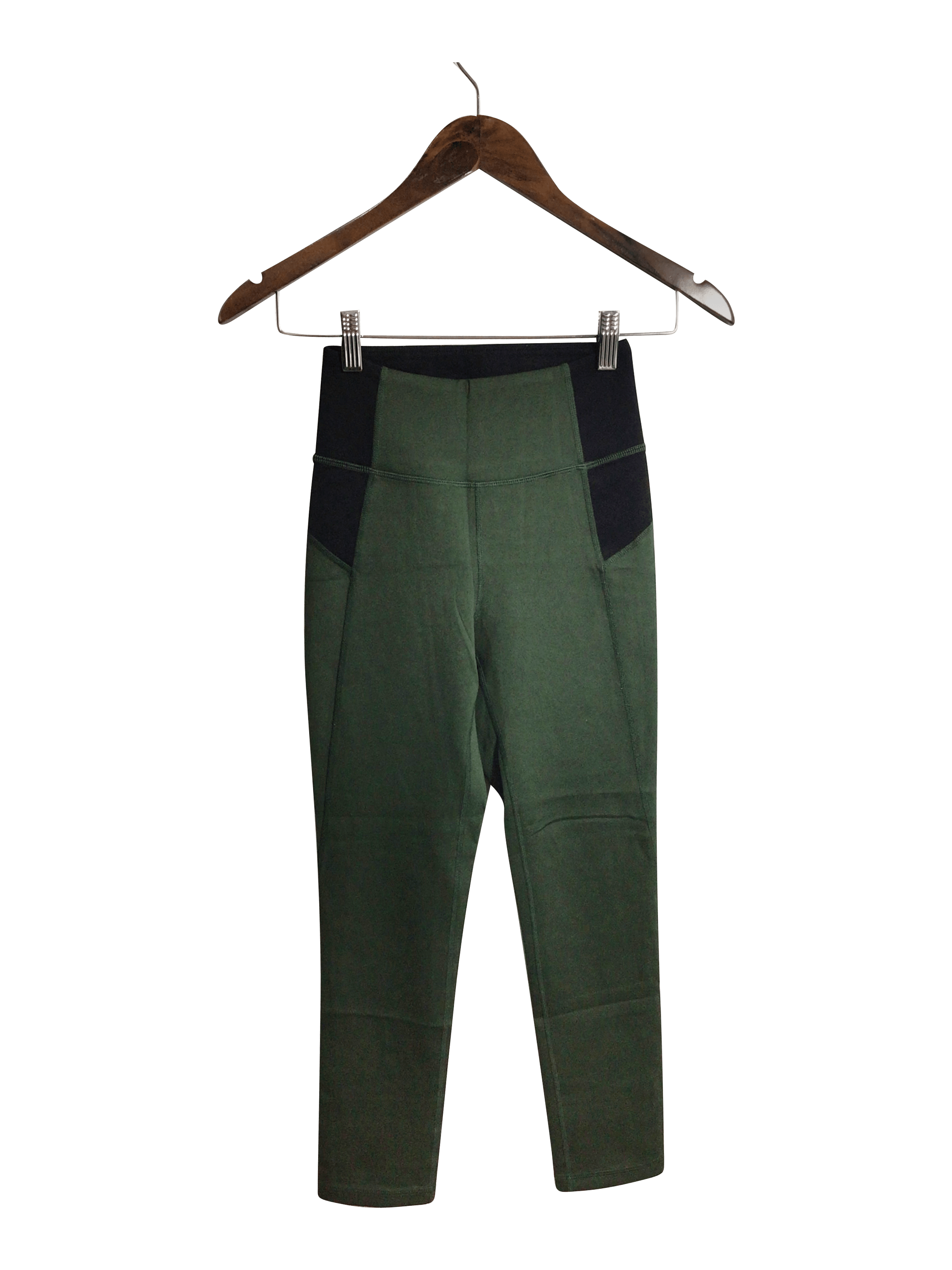KENDALL & KYLIE Stylish Women's Green Regular-Fit Activewear Leggings in Size XS