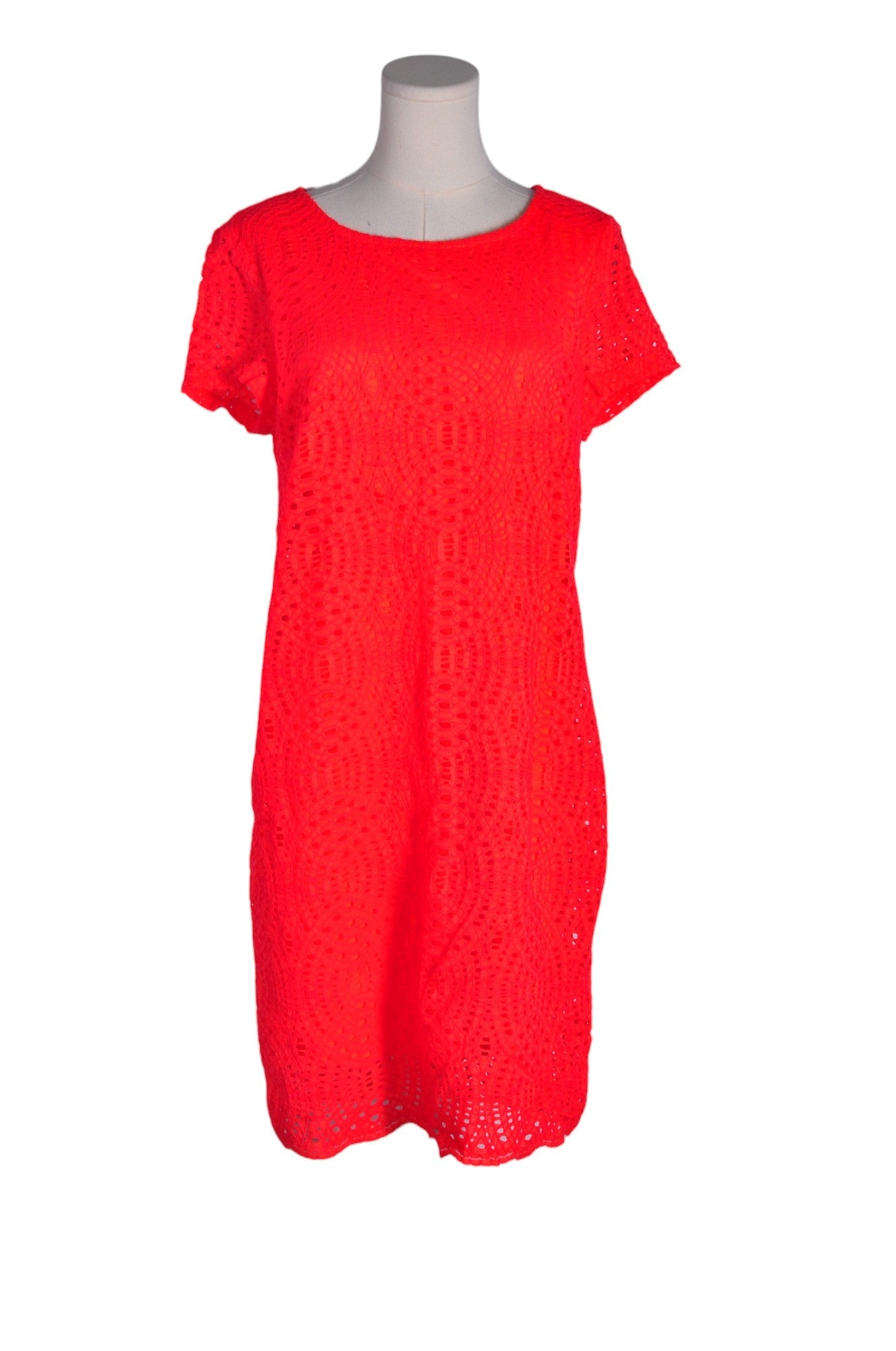 CHICO'S Stylish Regular Fit Women's Red Drop Waist Dress - Size 15