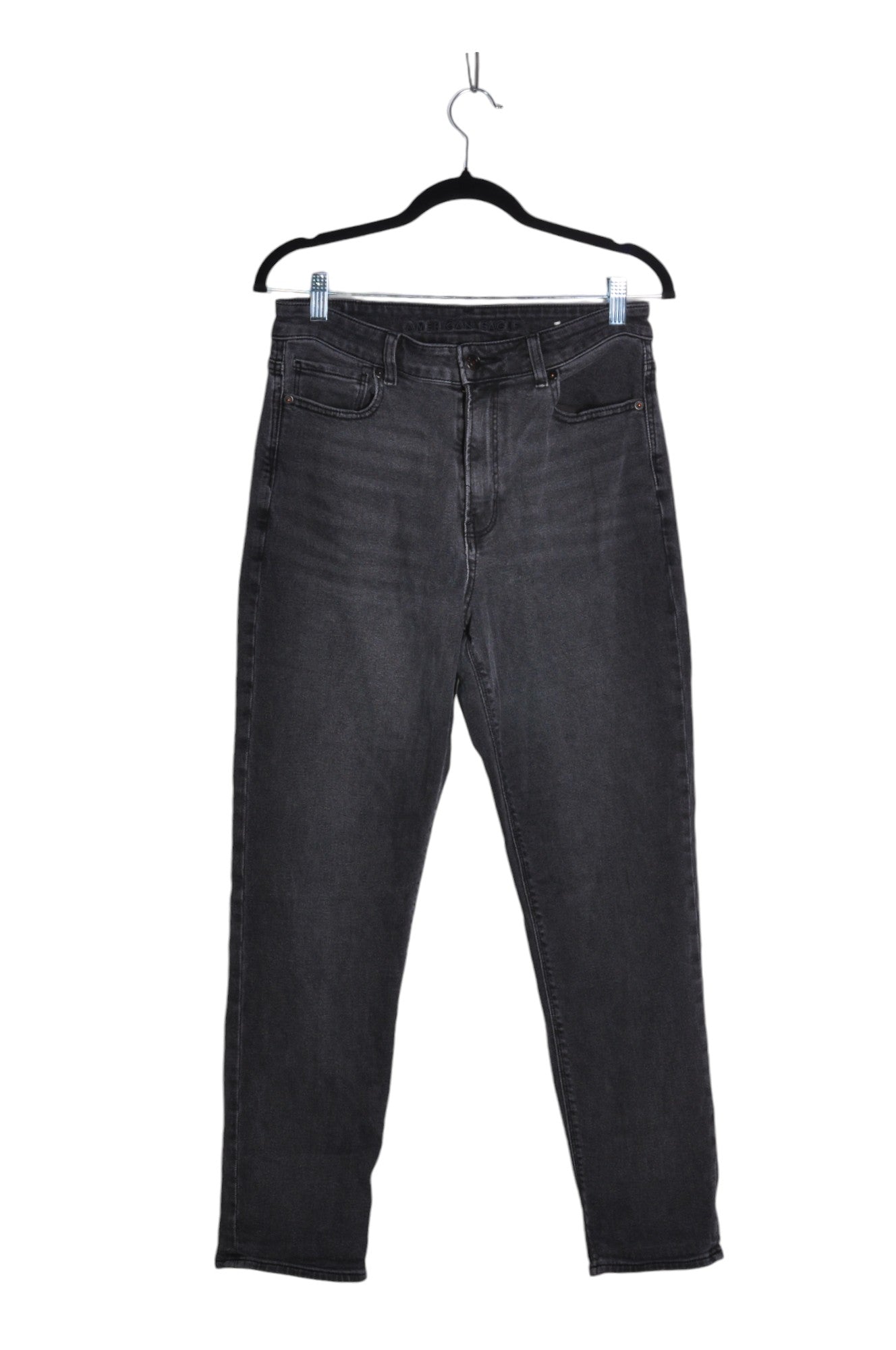 AMERICAN EAGLE Women Straight-Legged Jeans Regular fit in Black - 8