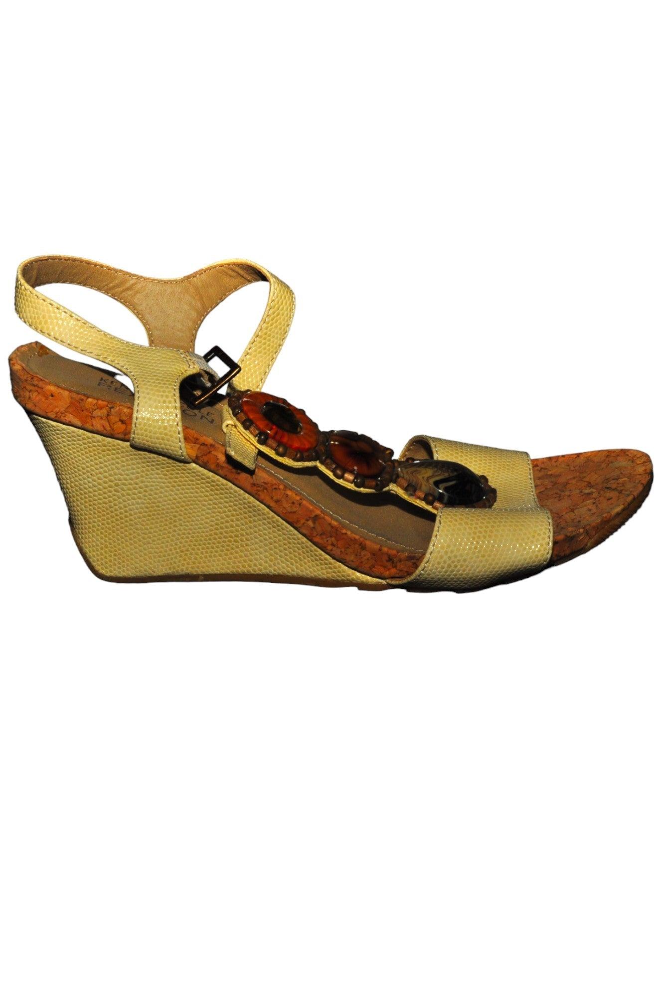 KENNETH COLE Stylish Women's Beige Sandals - Regular Fit, Size 6