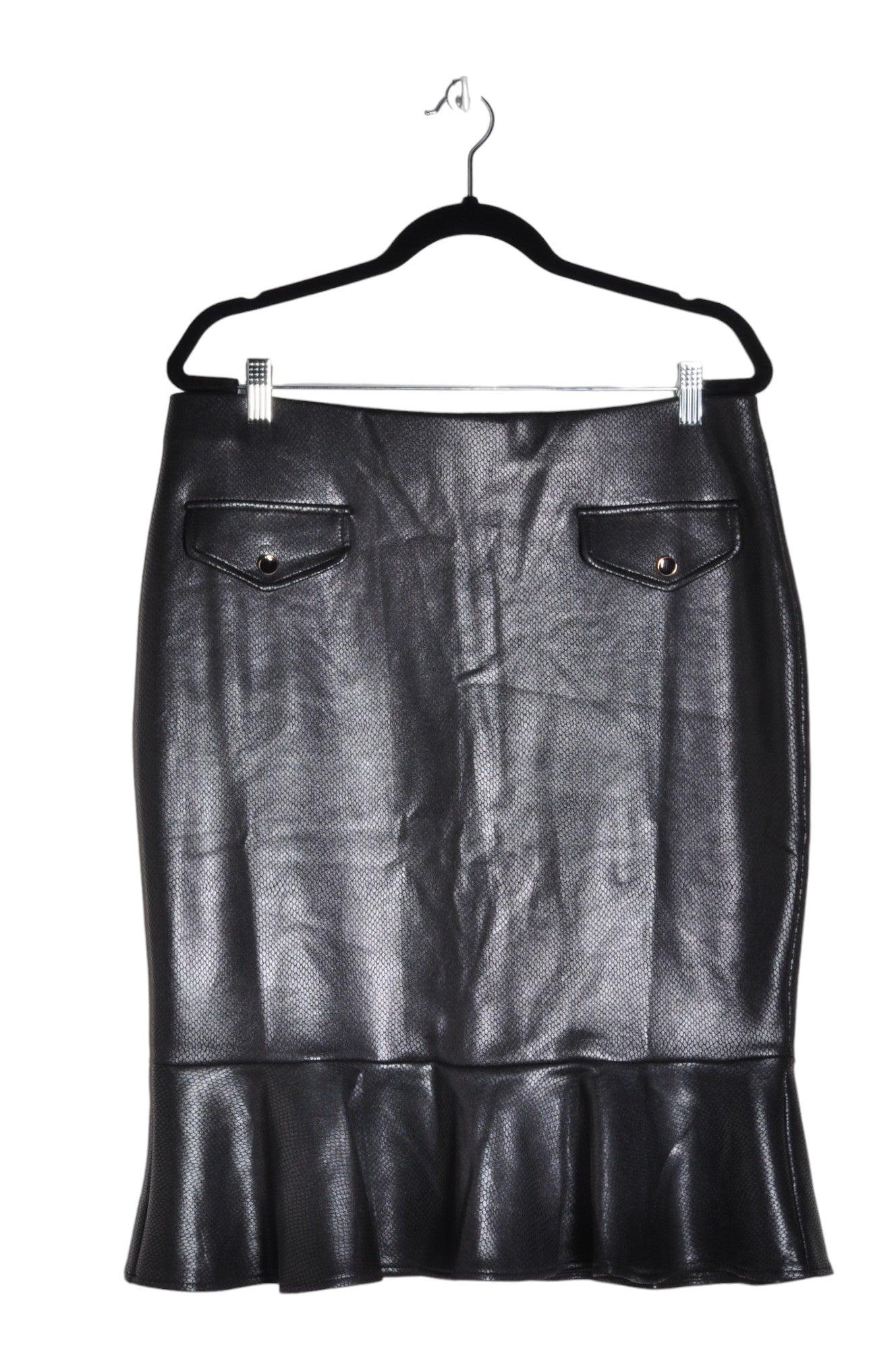 NEW YORK CLOTHING CO. Stylish Women's Black Casual Regular-Fit Skirt - Size L