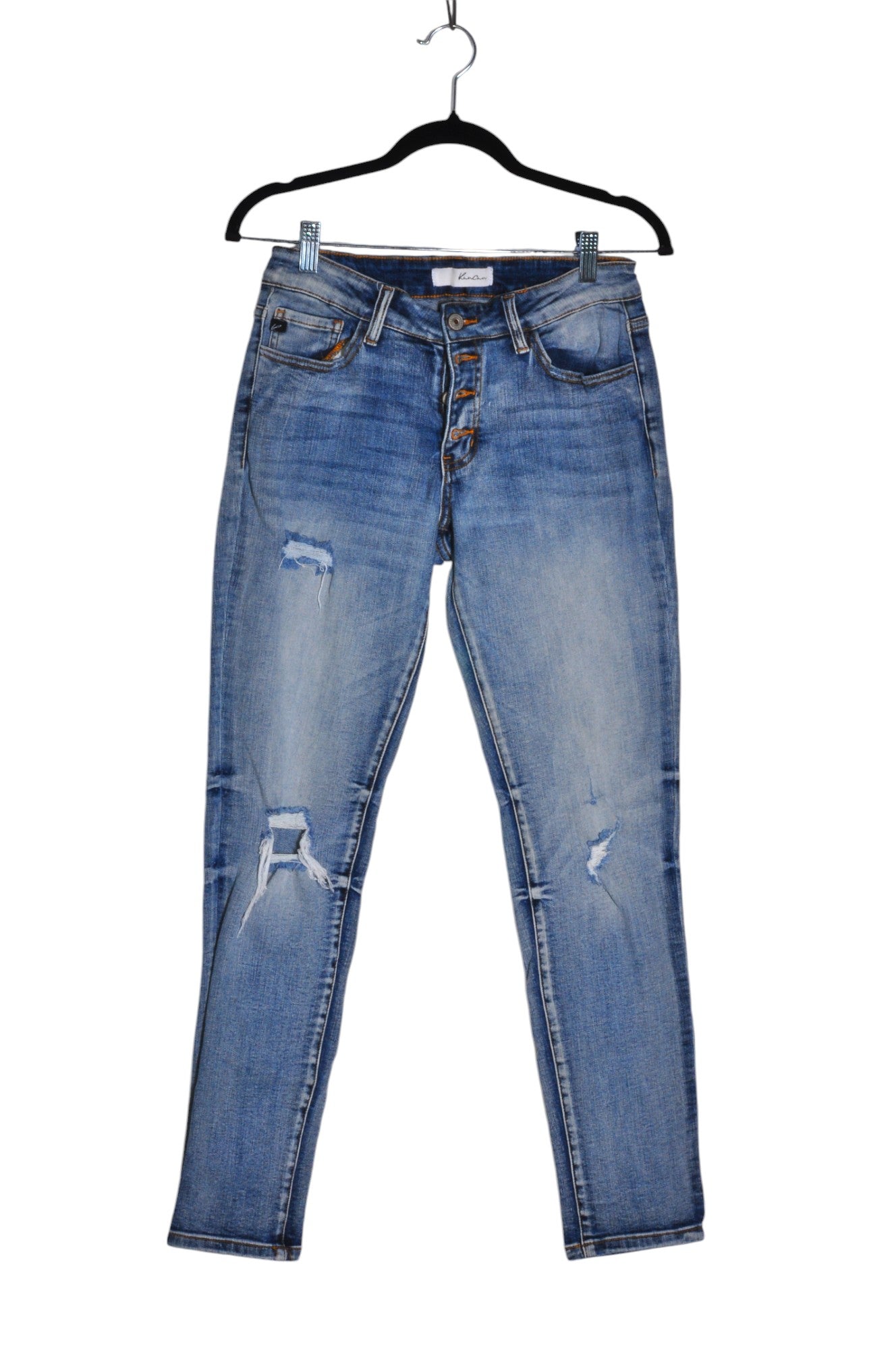 Stylish KANCAN Blue Regular Fit Women's Straight-Legged Jeans - Size 26