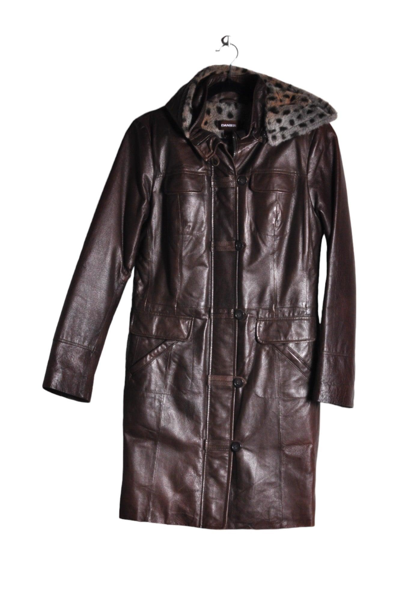 DANIER Stylish Women's Brown Regular-Fit Coat - Size M
