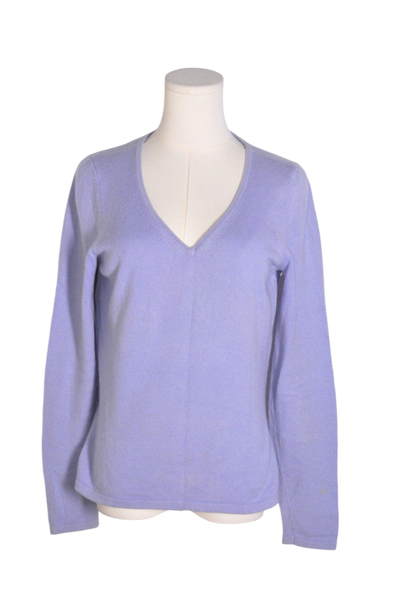 ANN TAYLOR Stylish Women's Blue Regular Fit Long Sleeve V-Neck T-Shirt - Size M