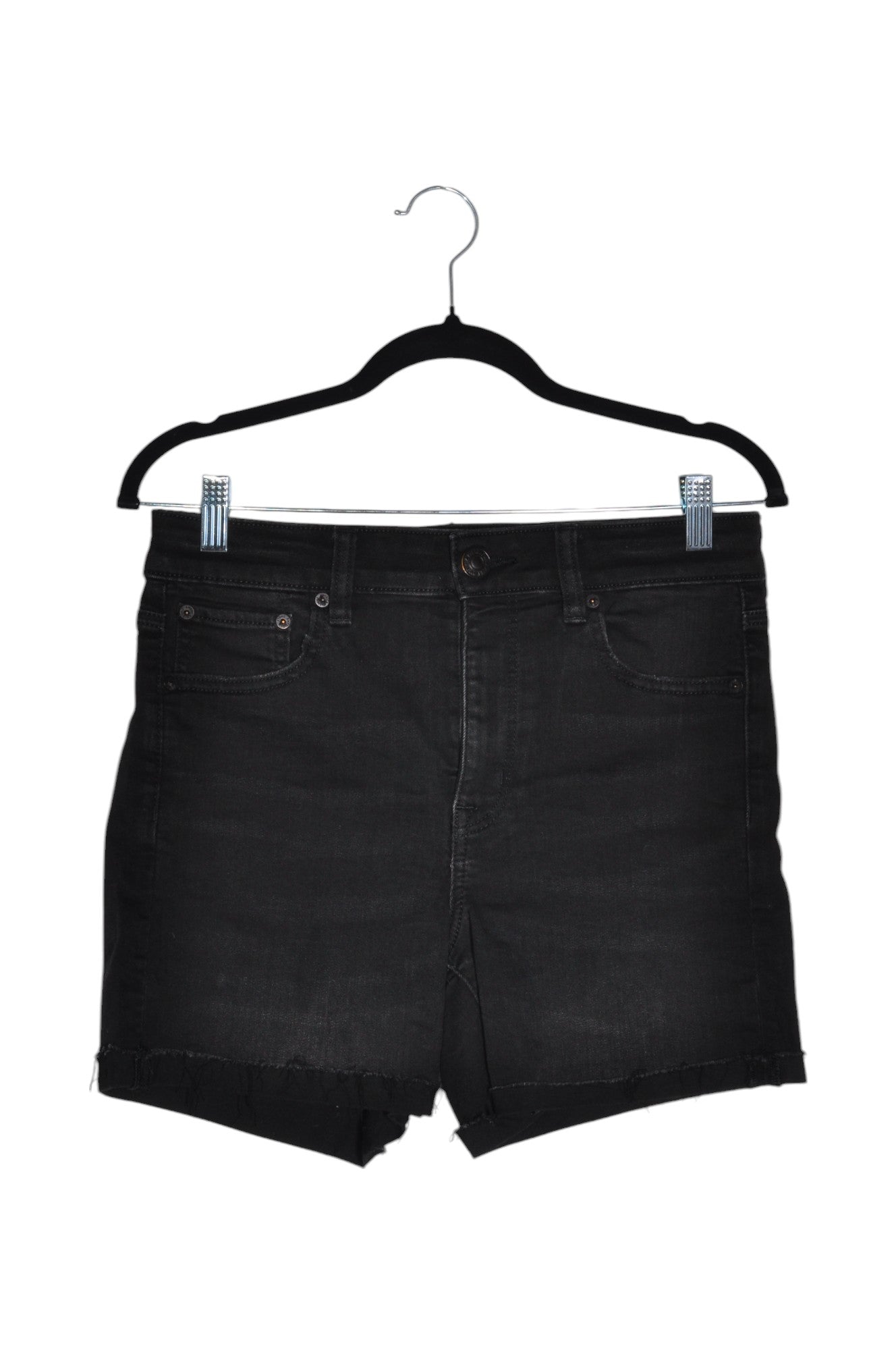 Stylish AMERICAN EAGLE Women's Regular Fit Black Denim Shorts - Size 10