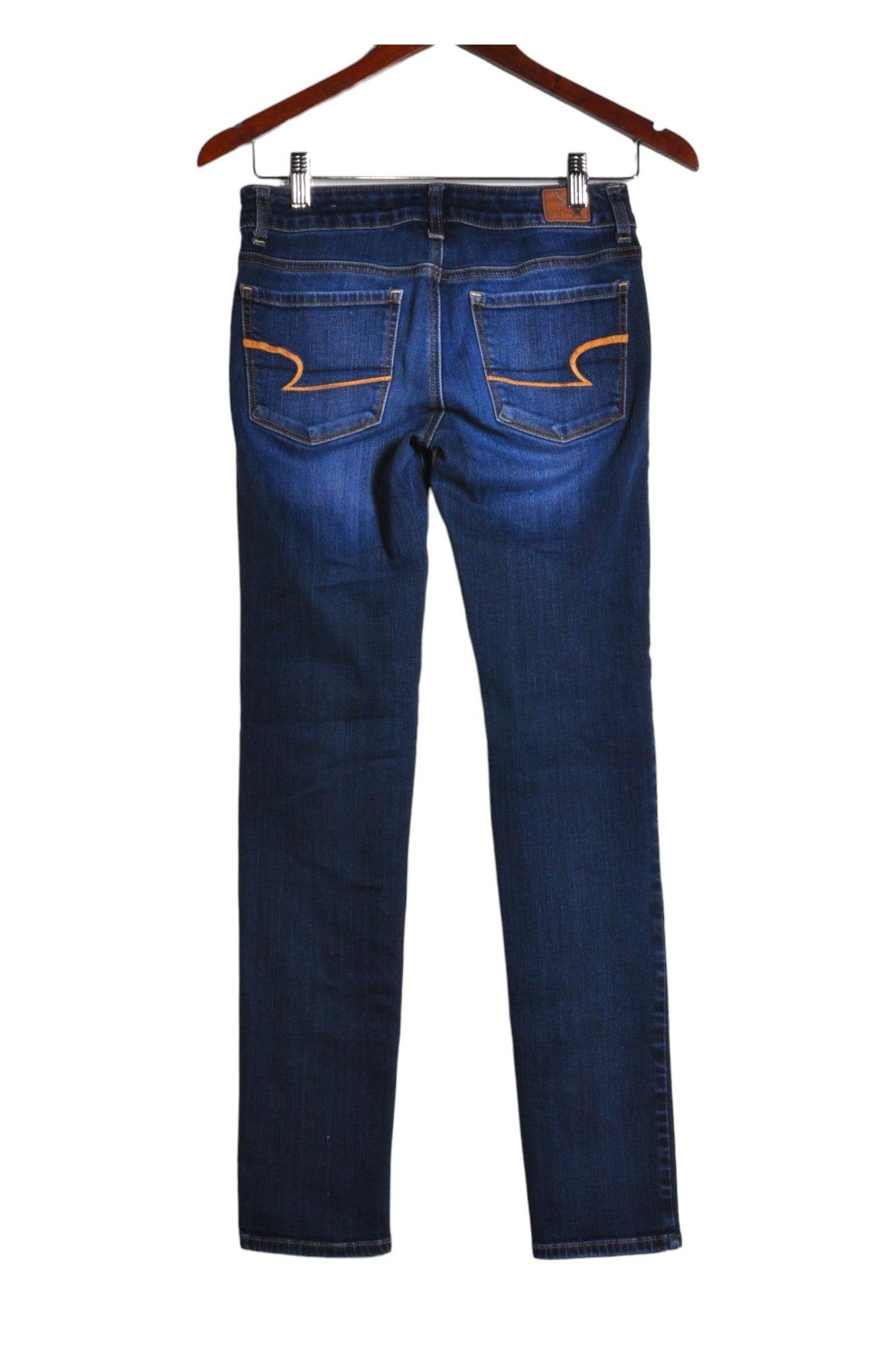 Stylish AMERICAN EAGLE Women's Regular Fit Blue Straight-Legged Jeans - Size 2