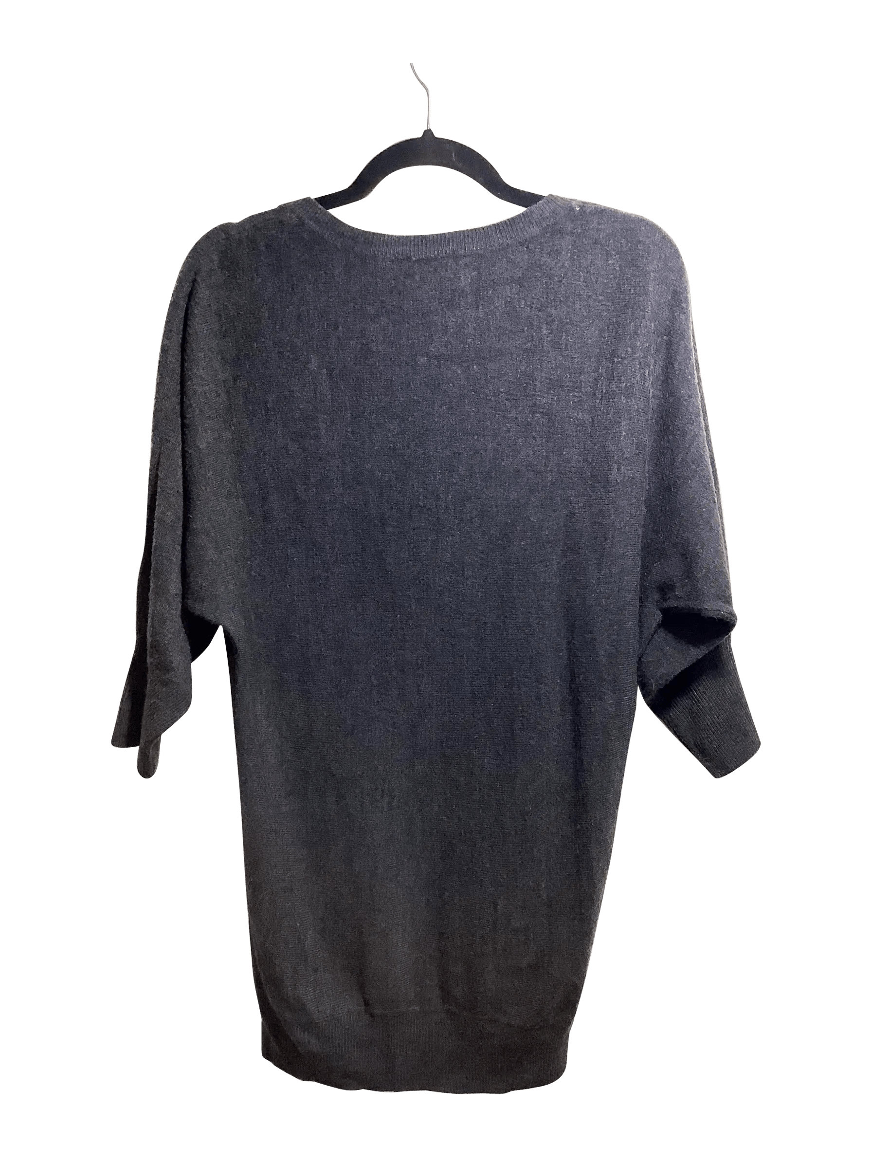 NEW YORK & COMPANY Stylish Regular Fit Gray Long Sleeve V-Neck T-Shirt - XS