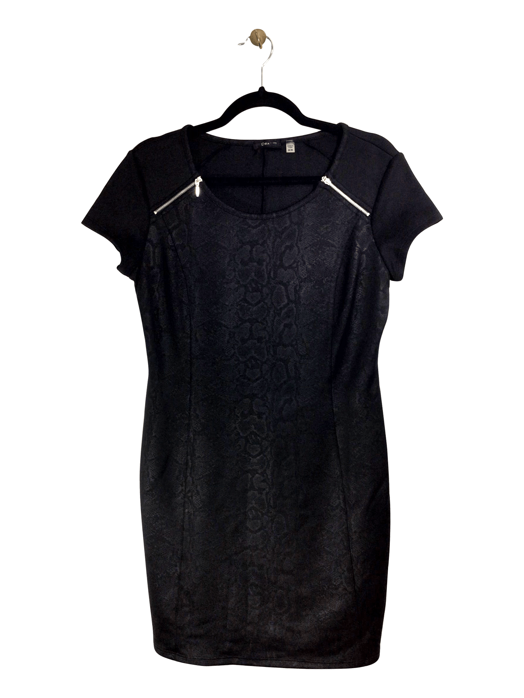 Stylish DEX Black Regular-Fit Midi Dress in Size M