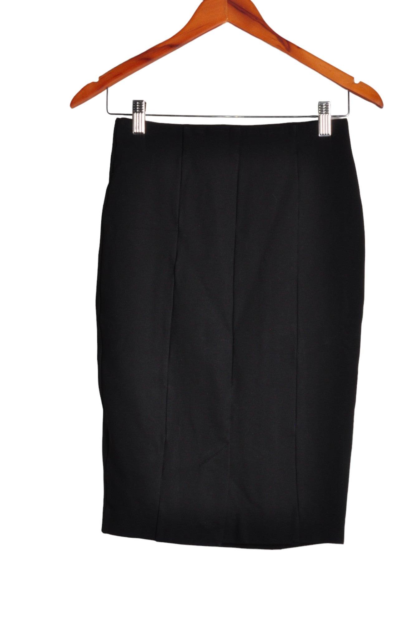 CHATEAU Stylish Women's Regular-Fit Black Pencil Skirt - Size 0