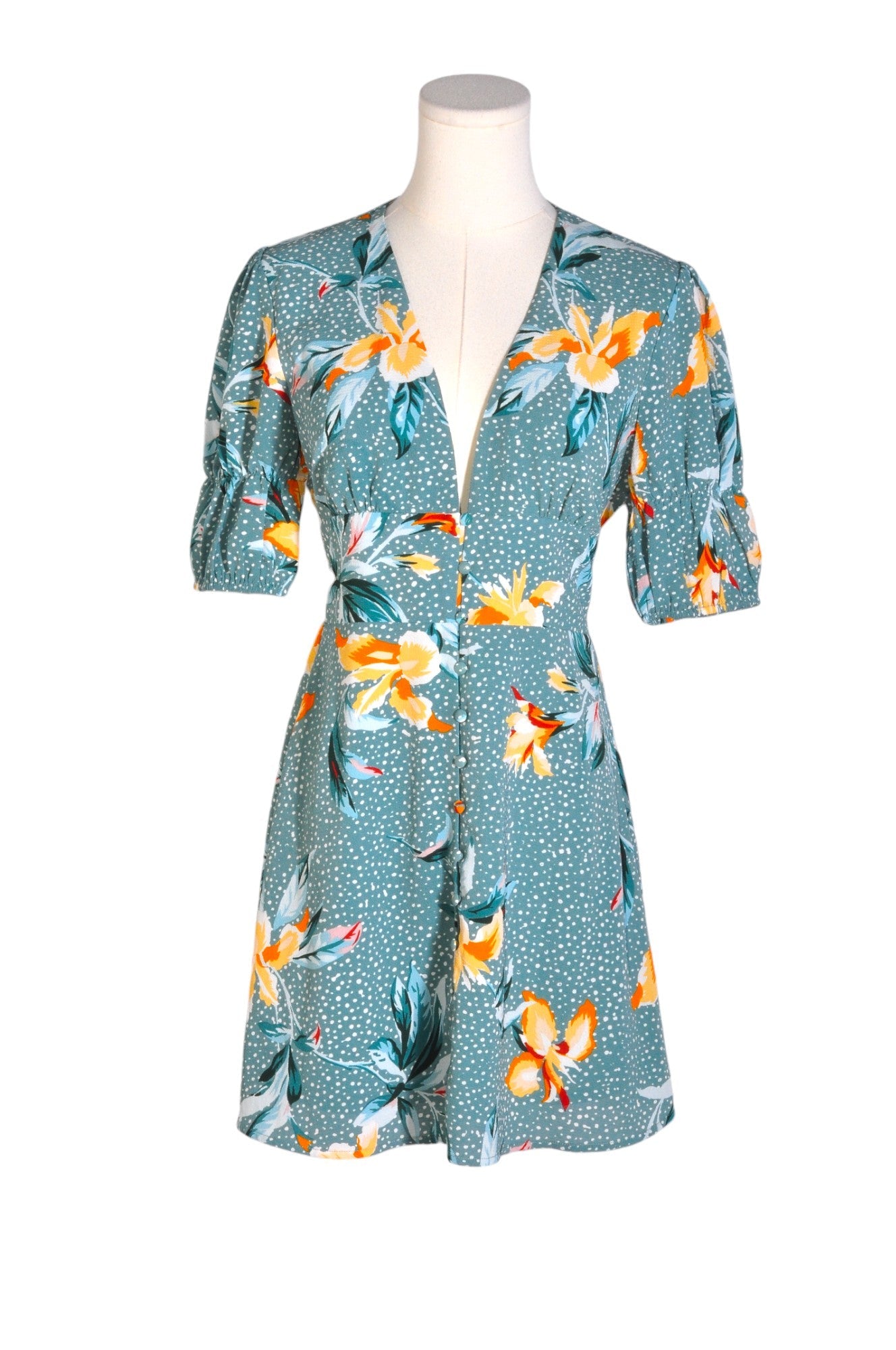 Stylish SAGE Women's A-Line Green Regular Fit Dress - Size S